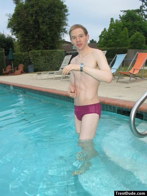 swim team guy in a Maroon Speedo Aquablade swim brief