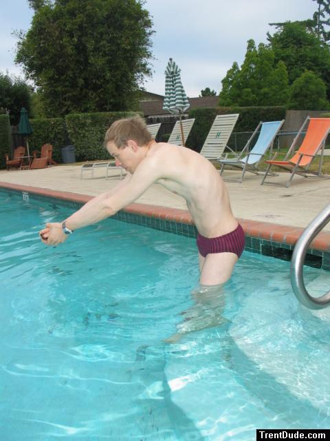 Arm stretches in a Speedo Aquablade