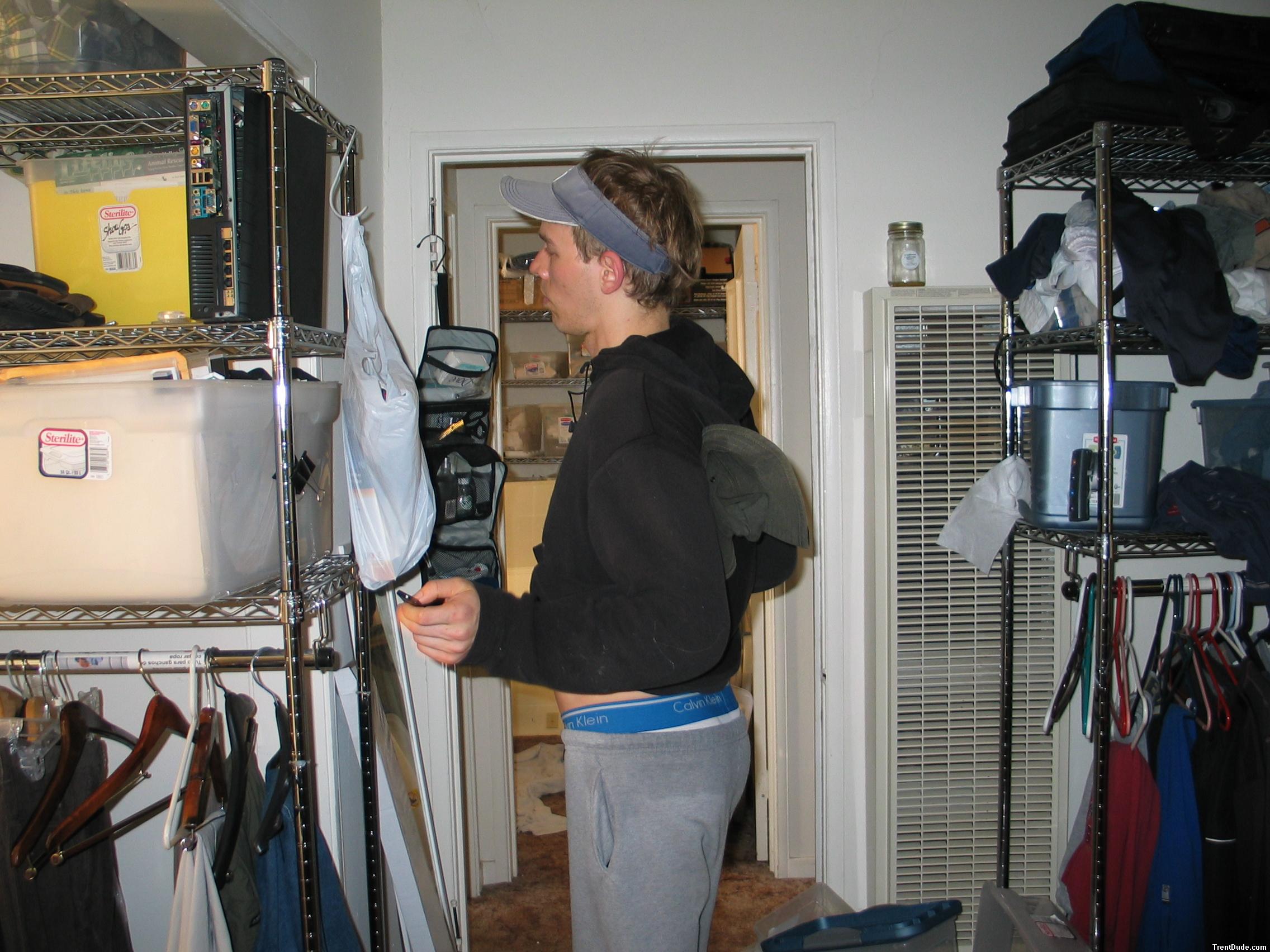 sweatsuit - After a workout - Calvin Klein sport underwear - wetl butt!