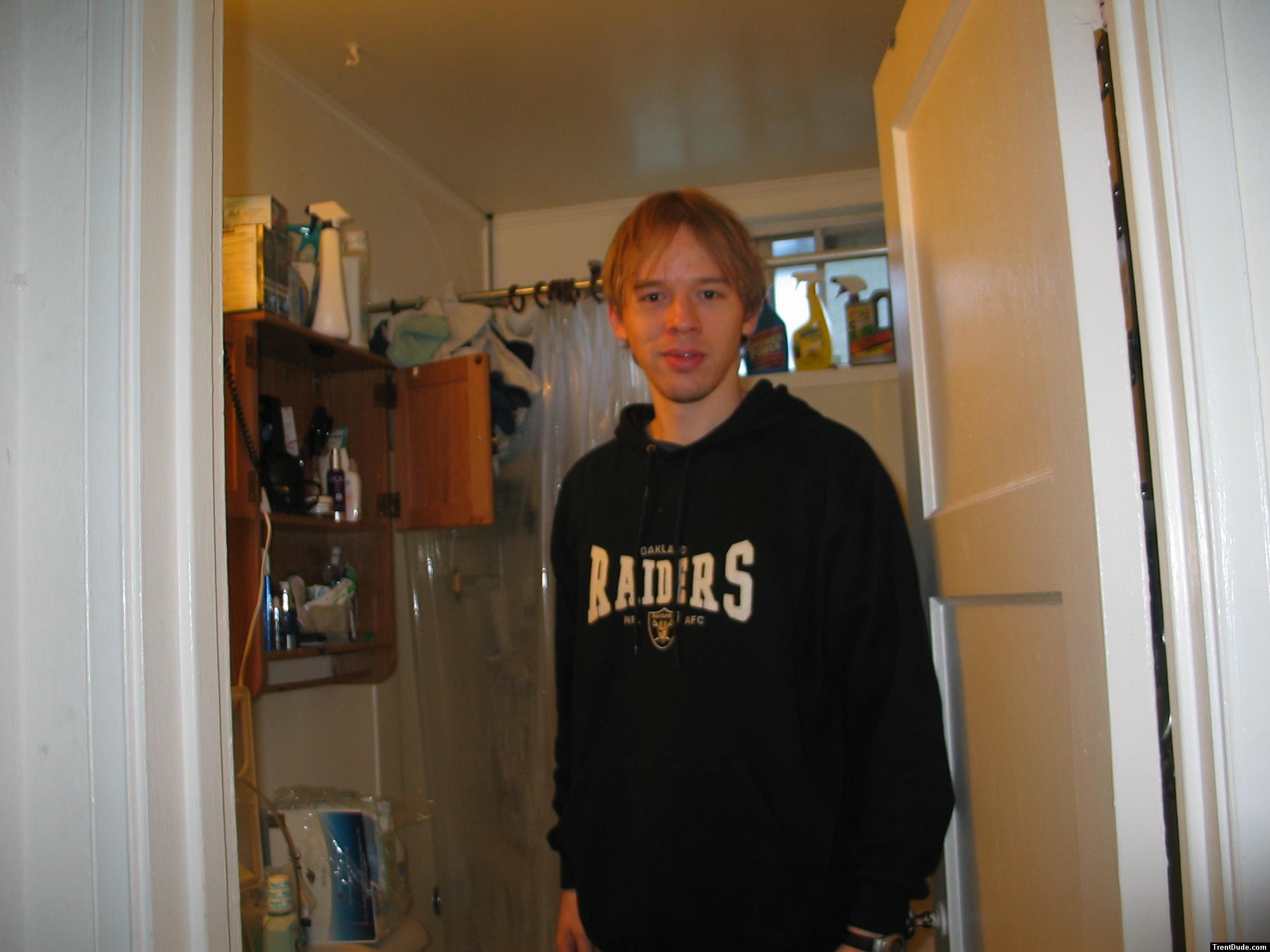 Raiders shirt, smile