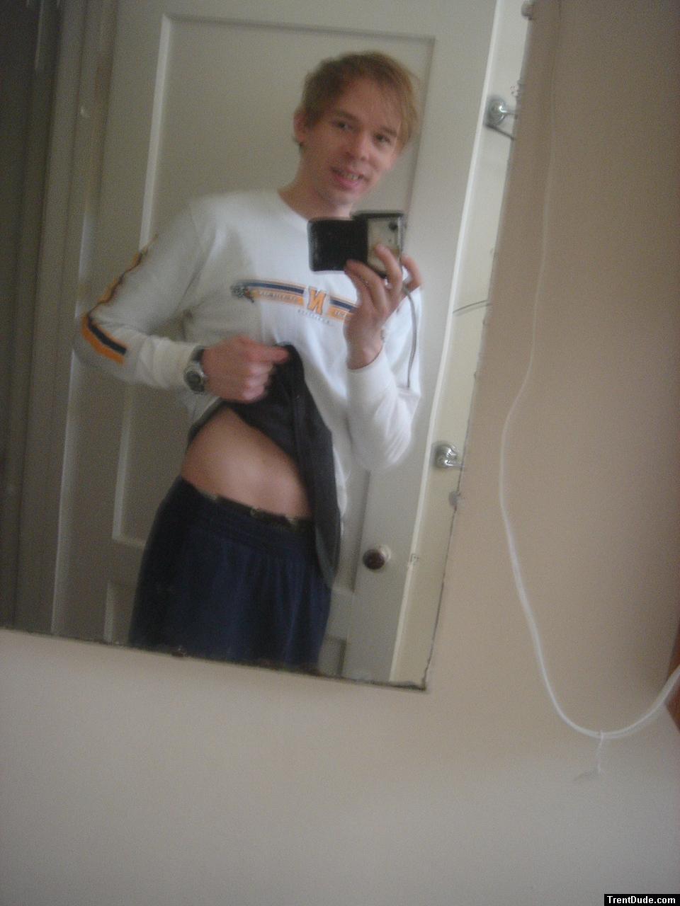 White navy sweat shirt