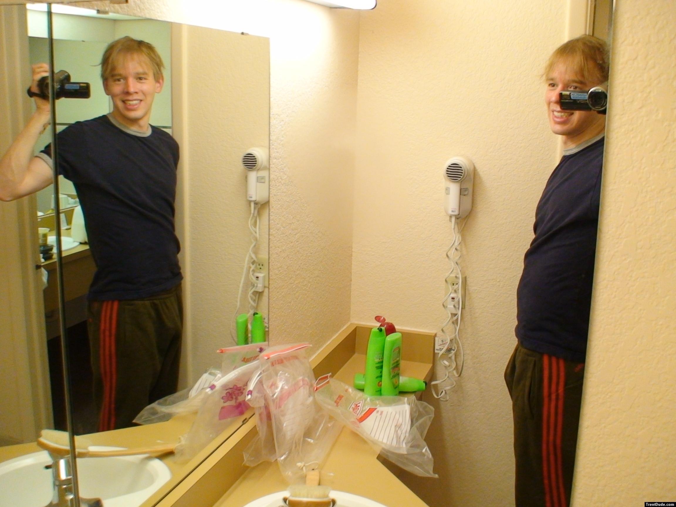 Smiling in Addidas Sweat pants
