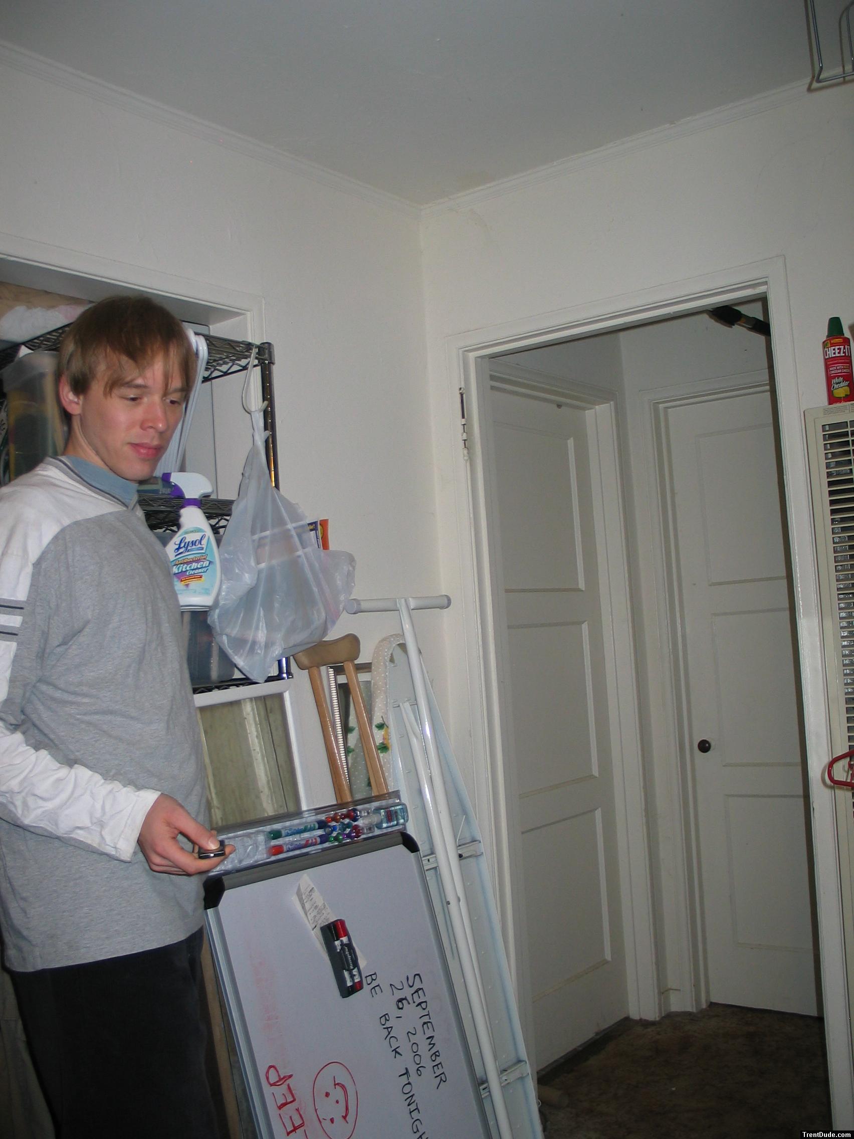 At home in grey long sleeve T