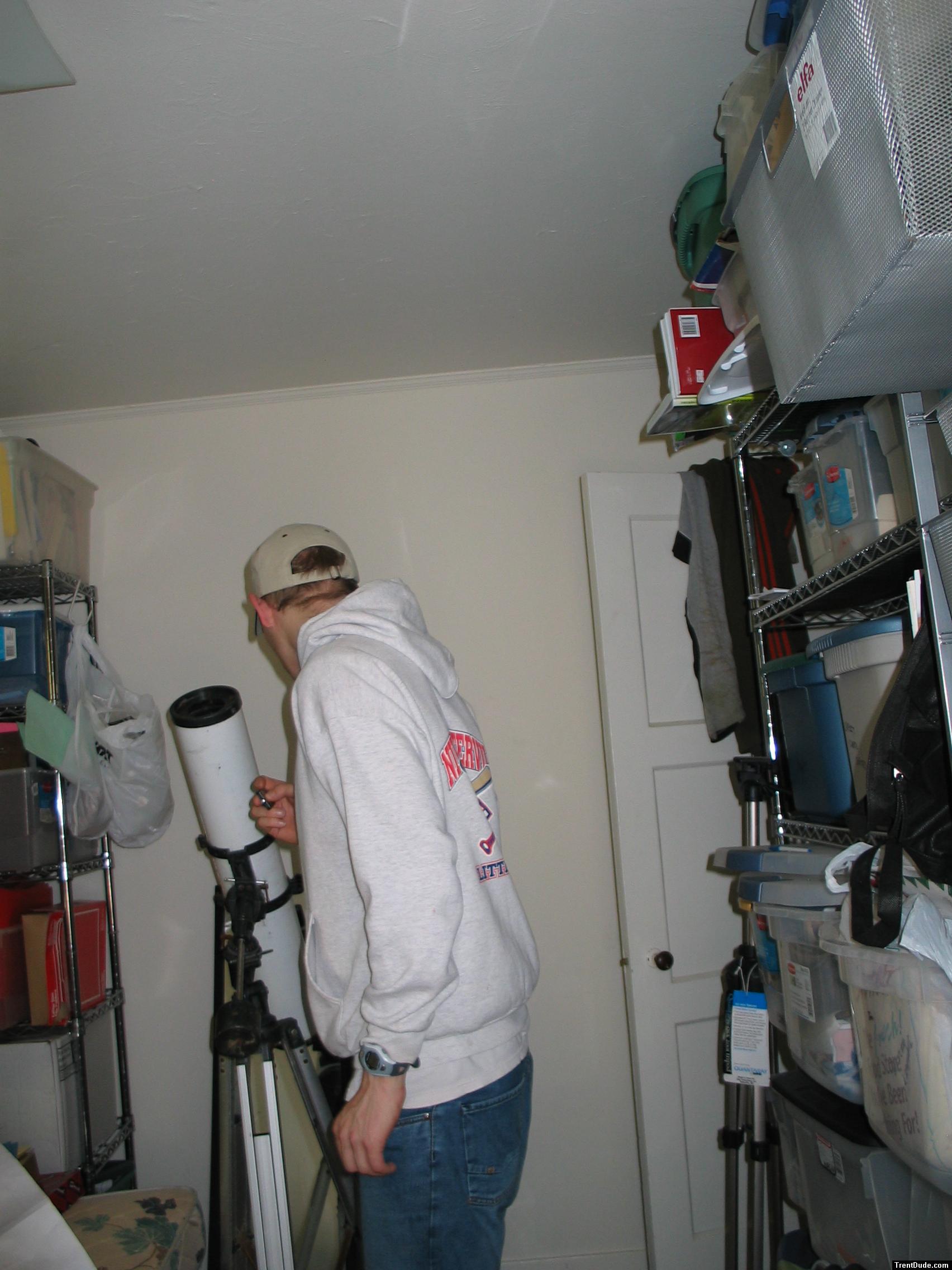 Admiring the telescope