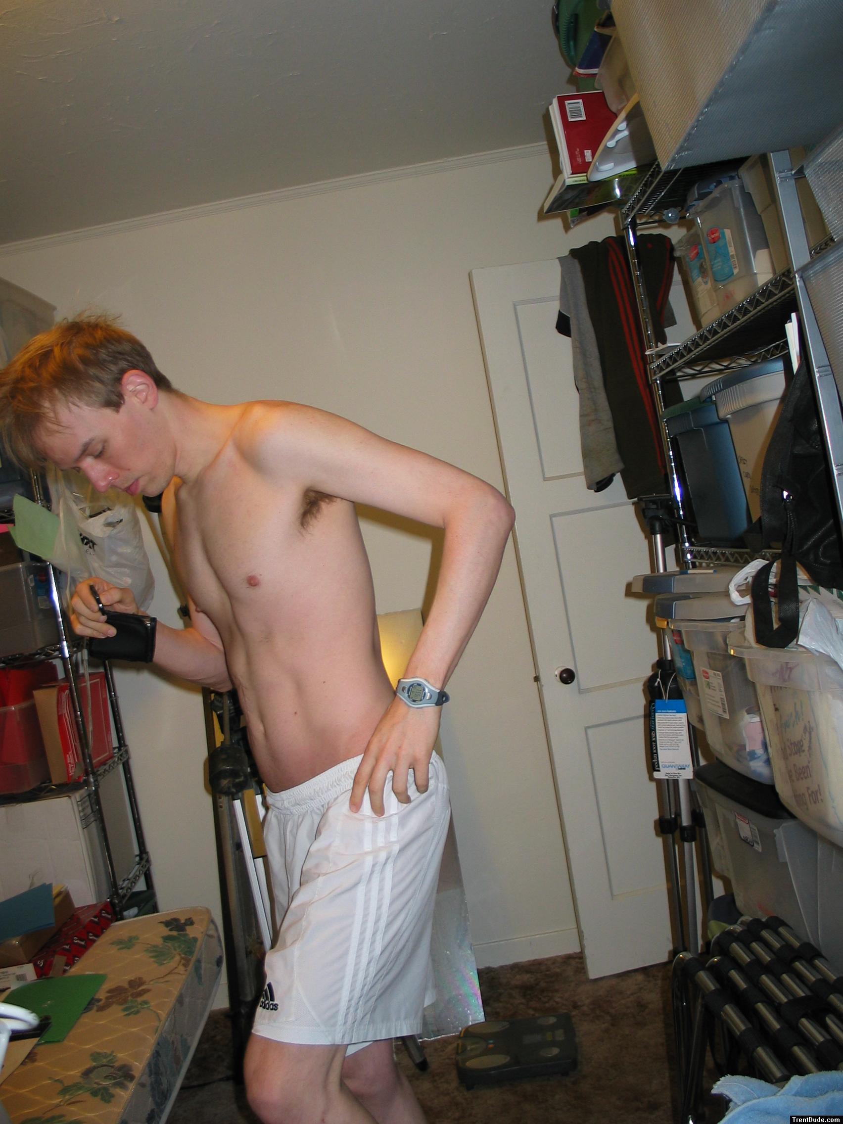 White Addidas shorts (almost see thru)