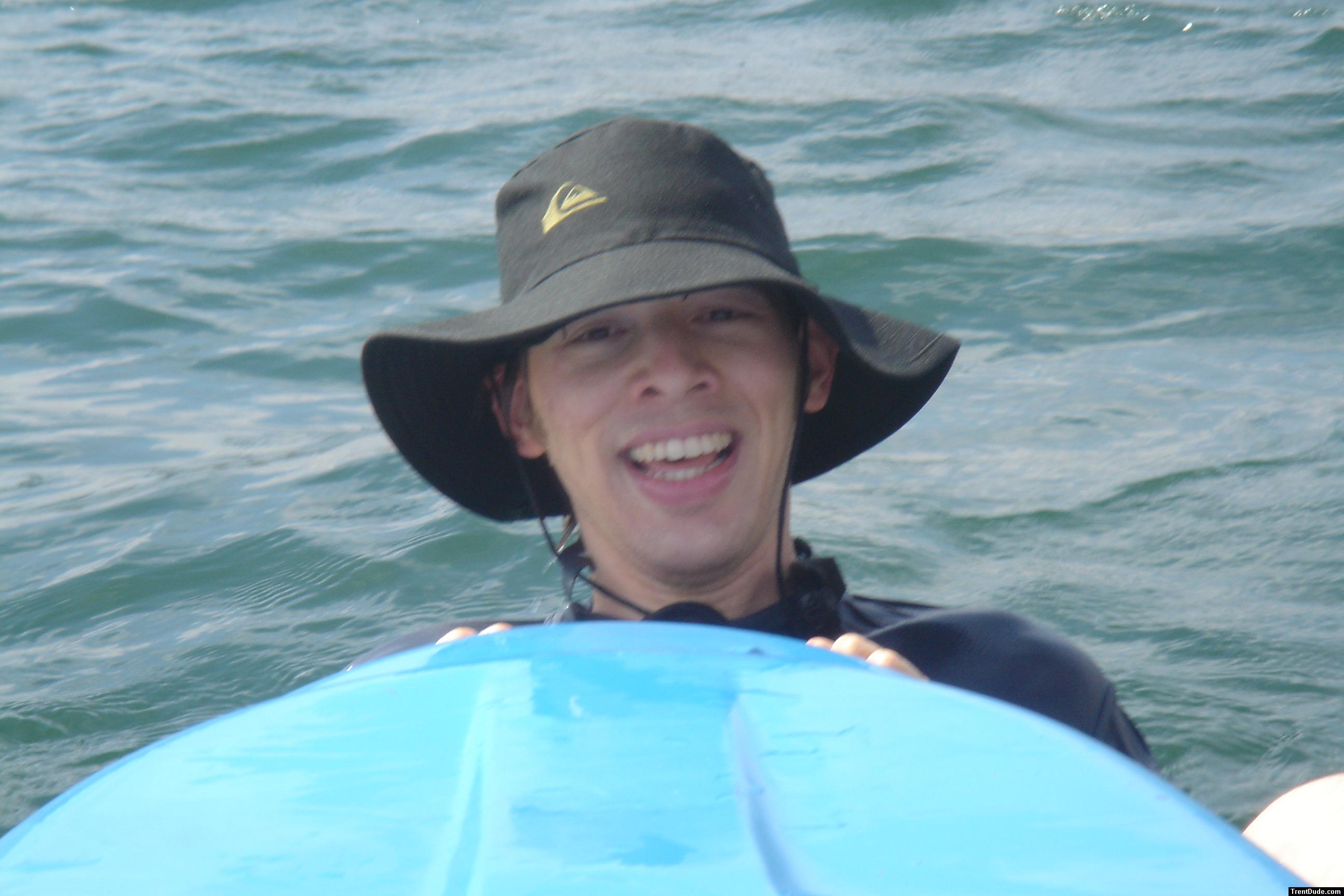 !Trent swimming in a quarry.  Austin, Texas