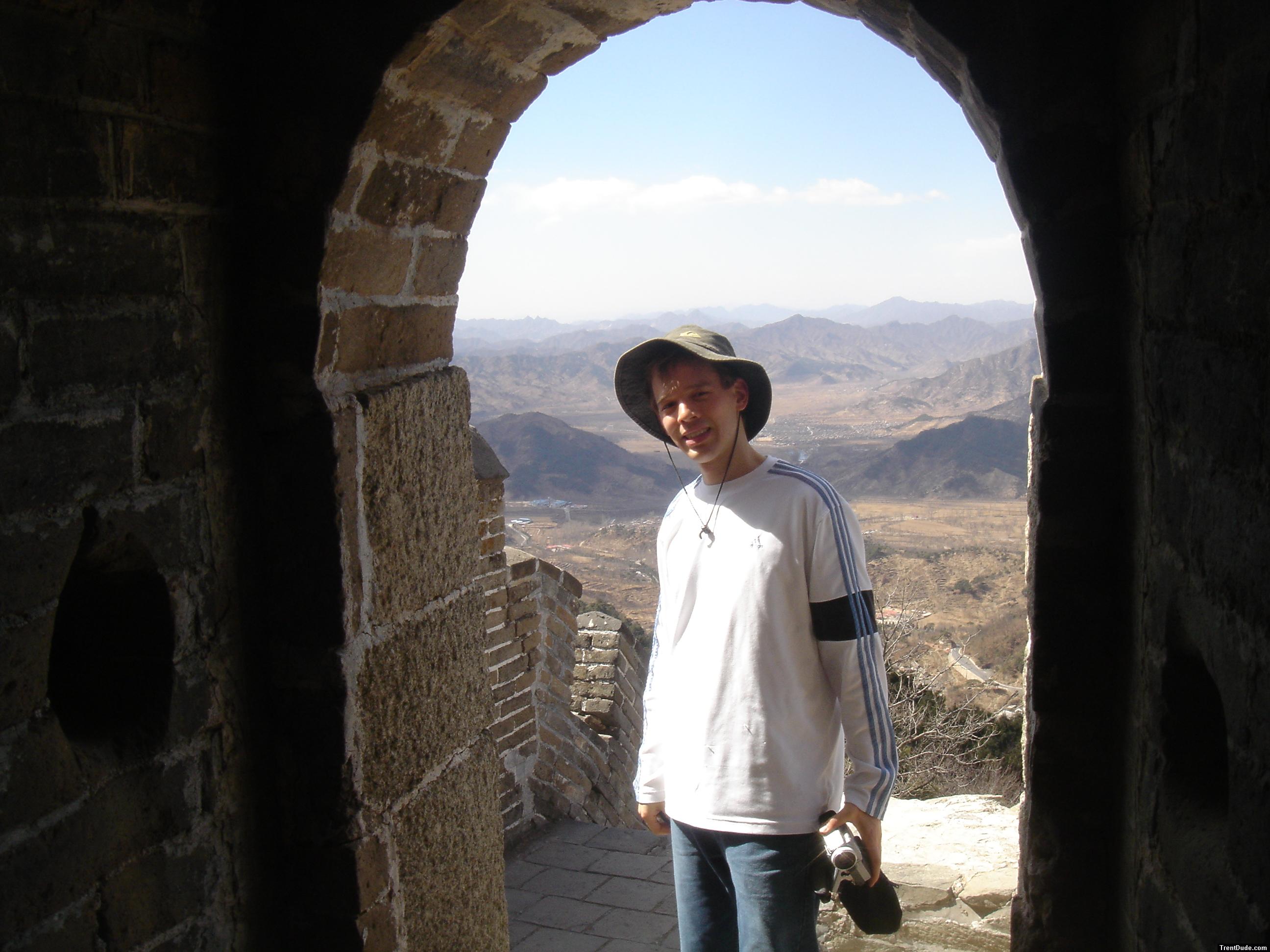 Trent in archway at Great Wall of China - Near Beijing