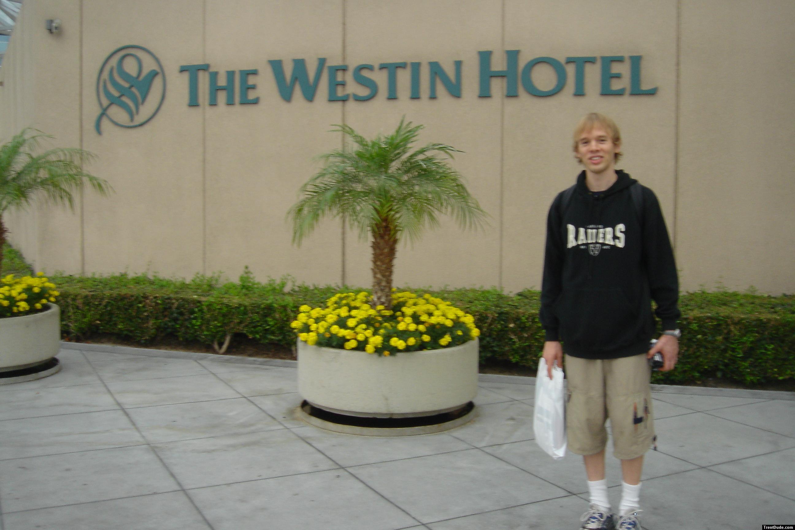 Trent in front of the Westin