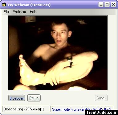 Grabbing his foot