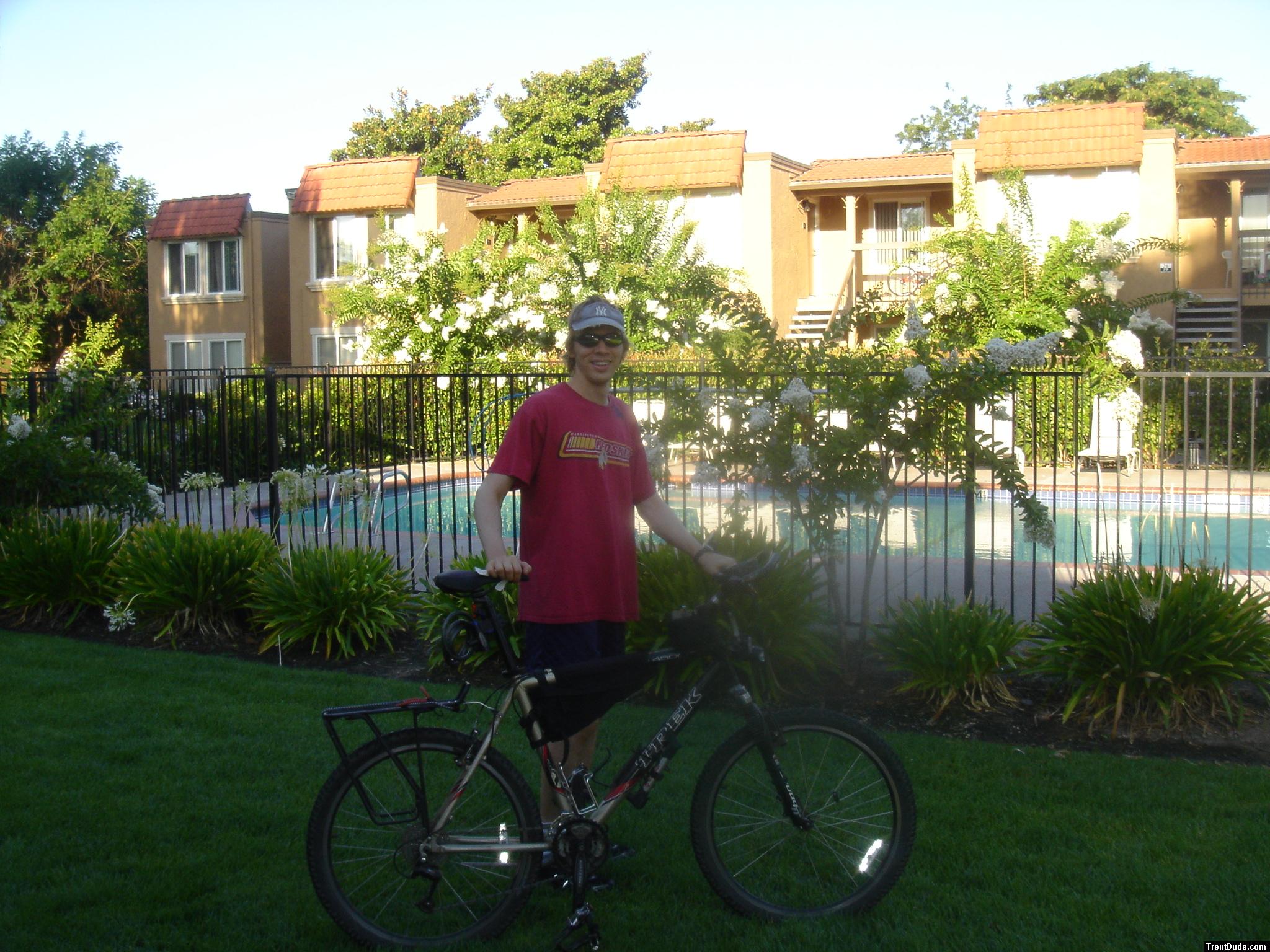 Stopping for a swim during a bike ride.  I'll just jump in wearing my bike shorts