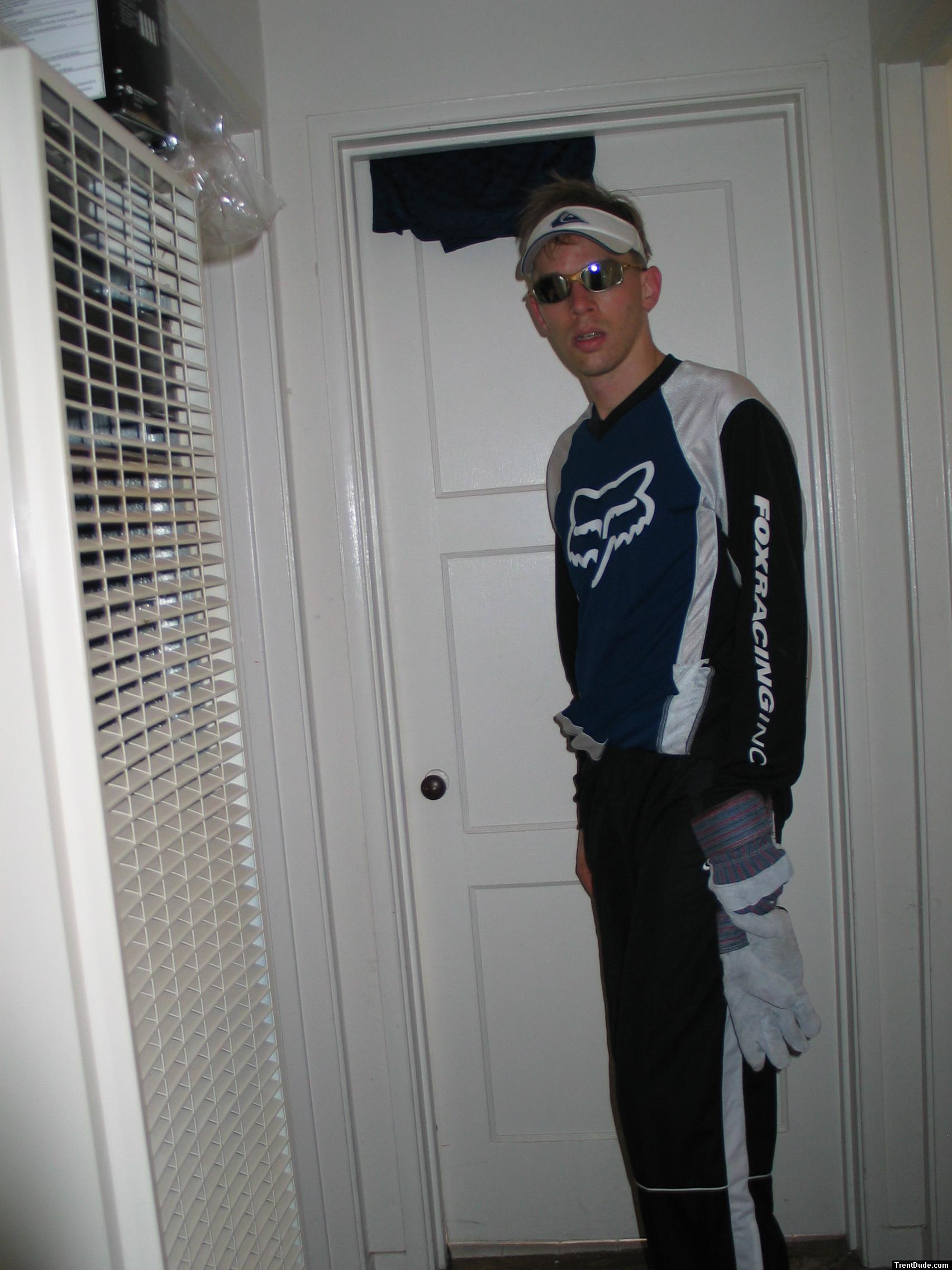 Fox Racing biking shirt, Nike cross training pants