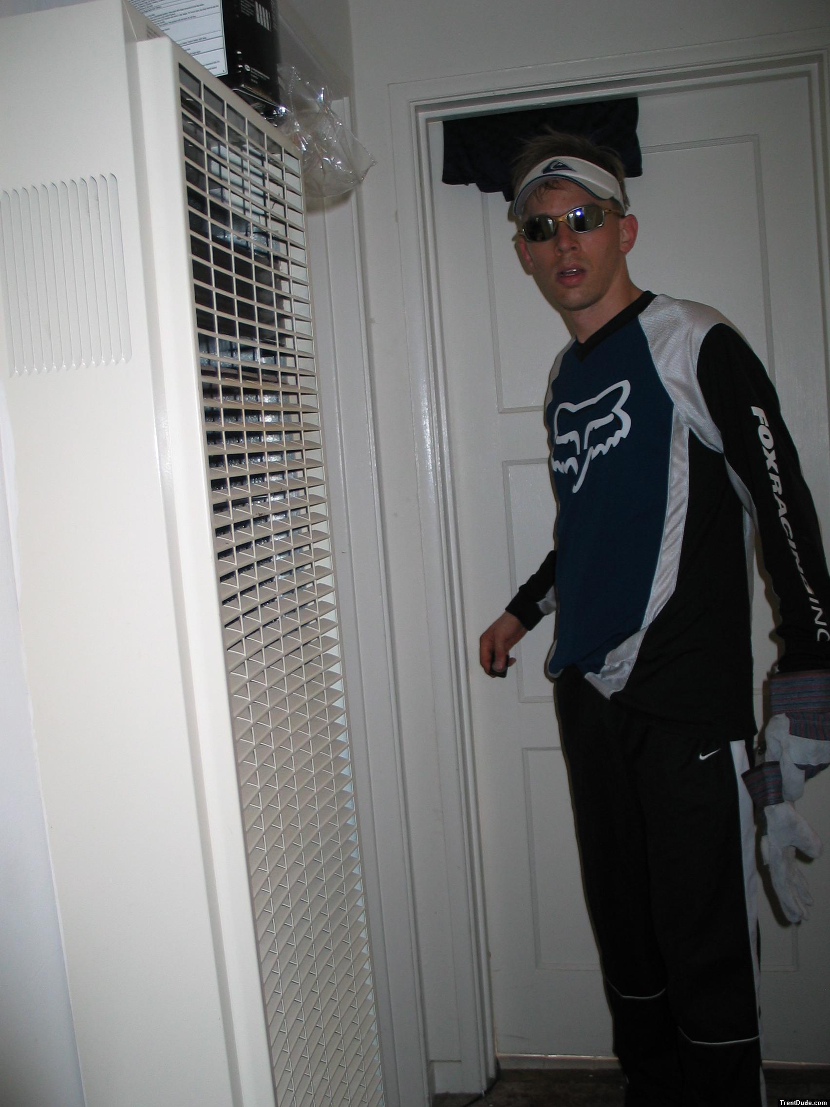 Fox Racing biking shirt, Nike cross training pants