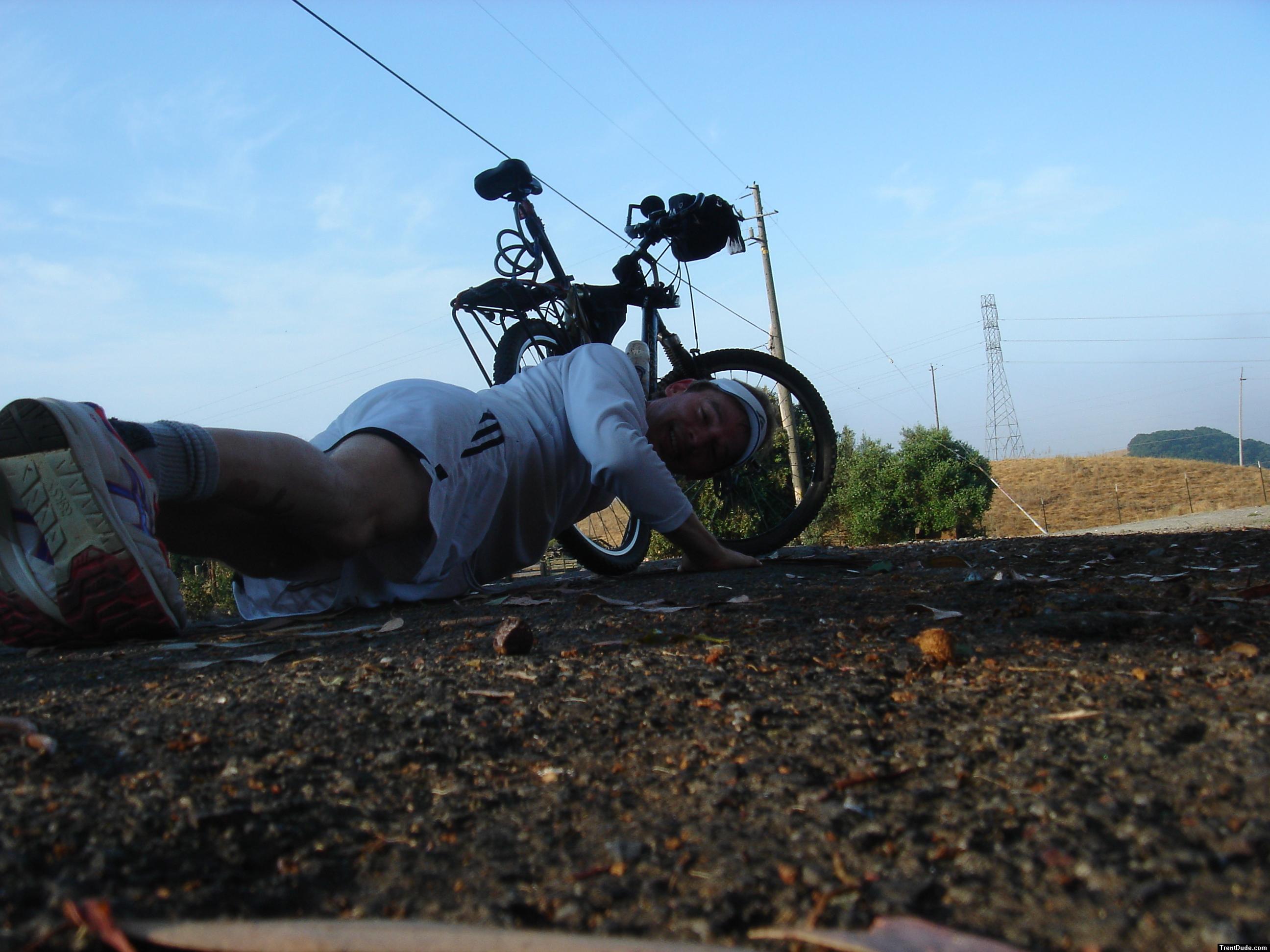 Trent doing pushups