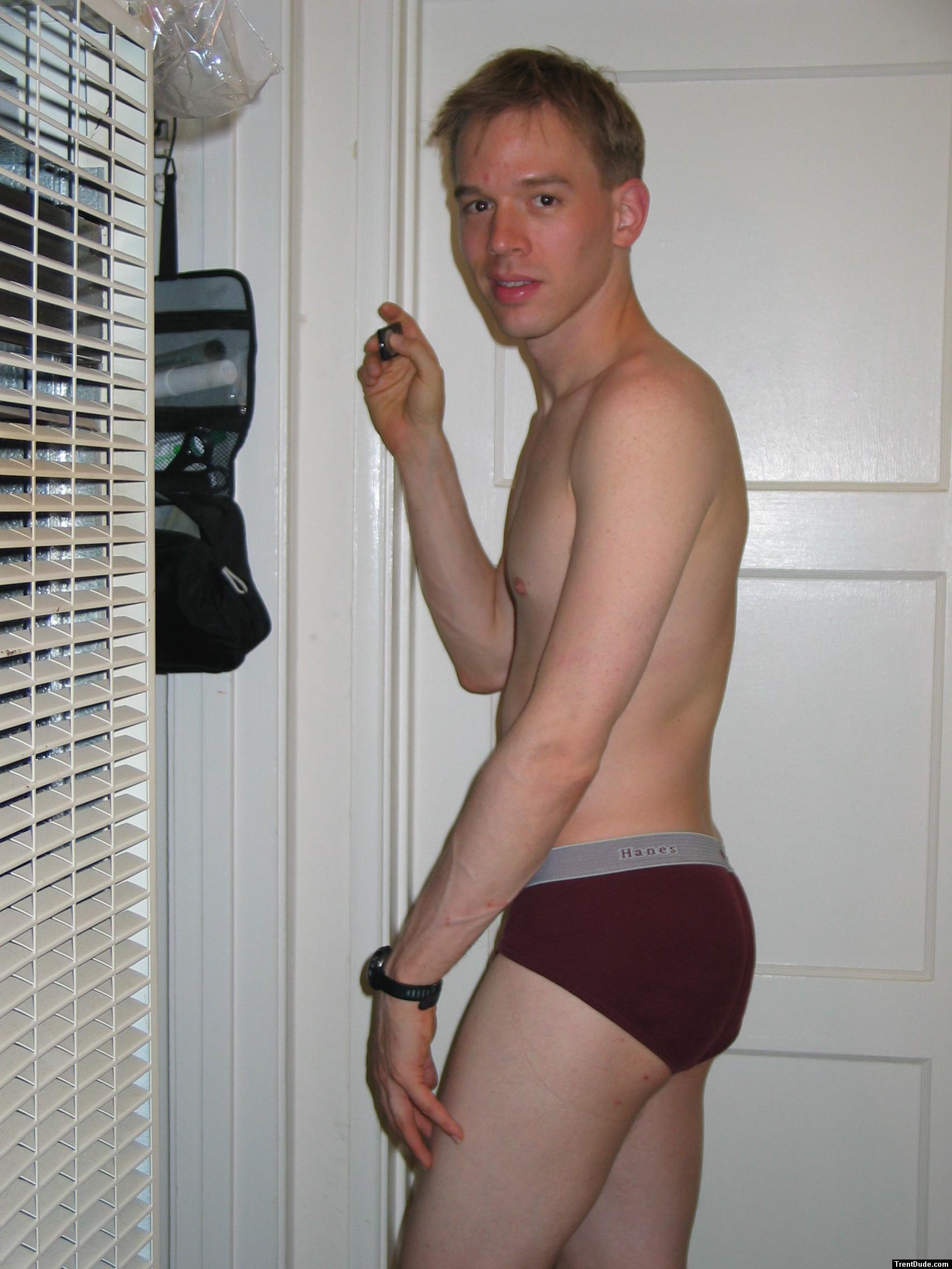 Red hanes briefs - backside