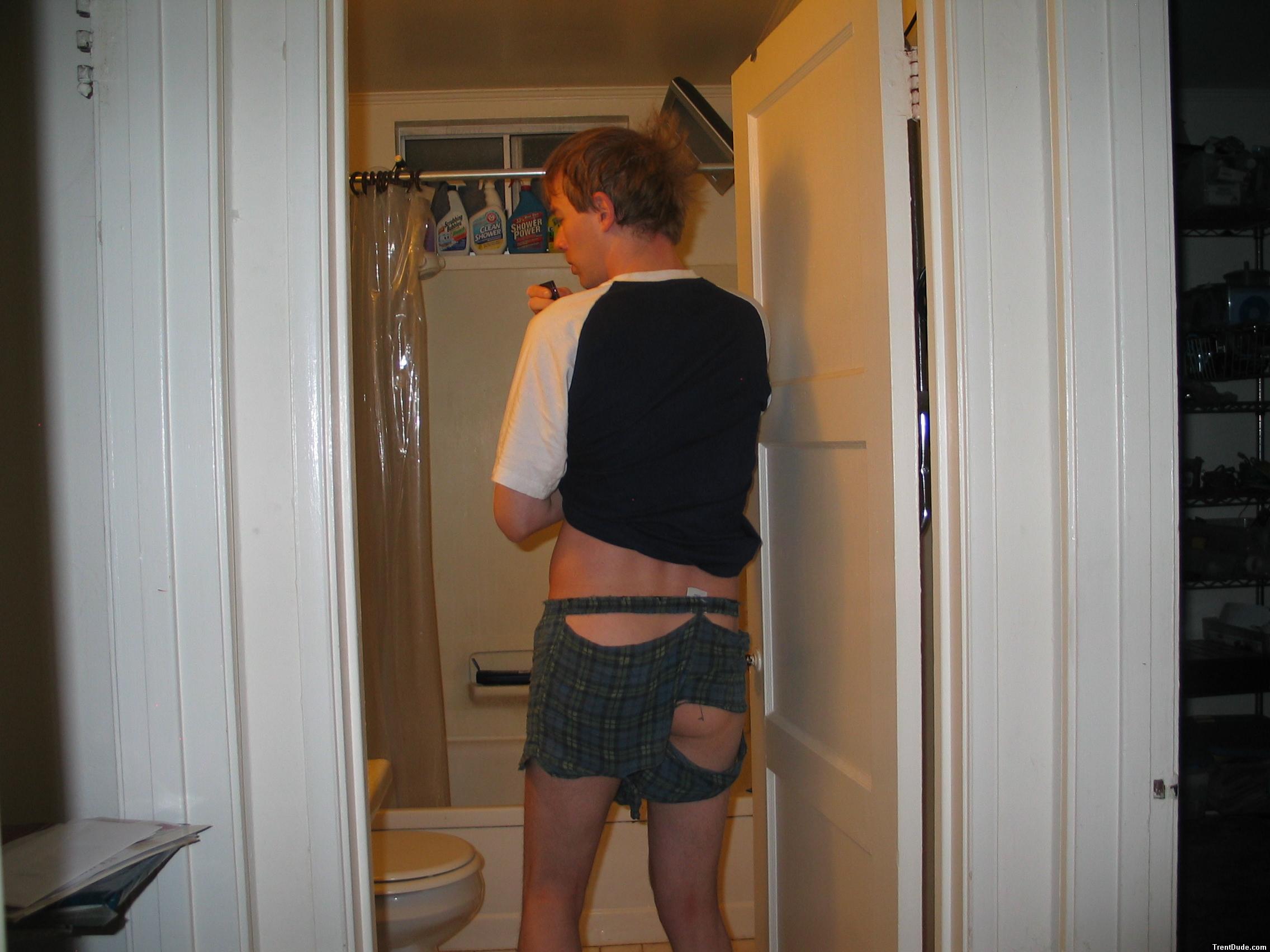 ripped silk boxers with a little cheek !