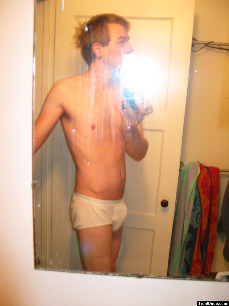 Tightey whitey in mirror!