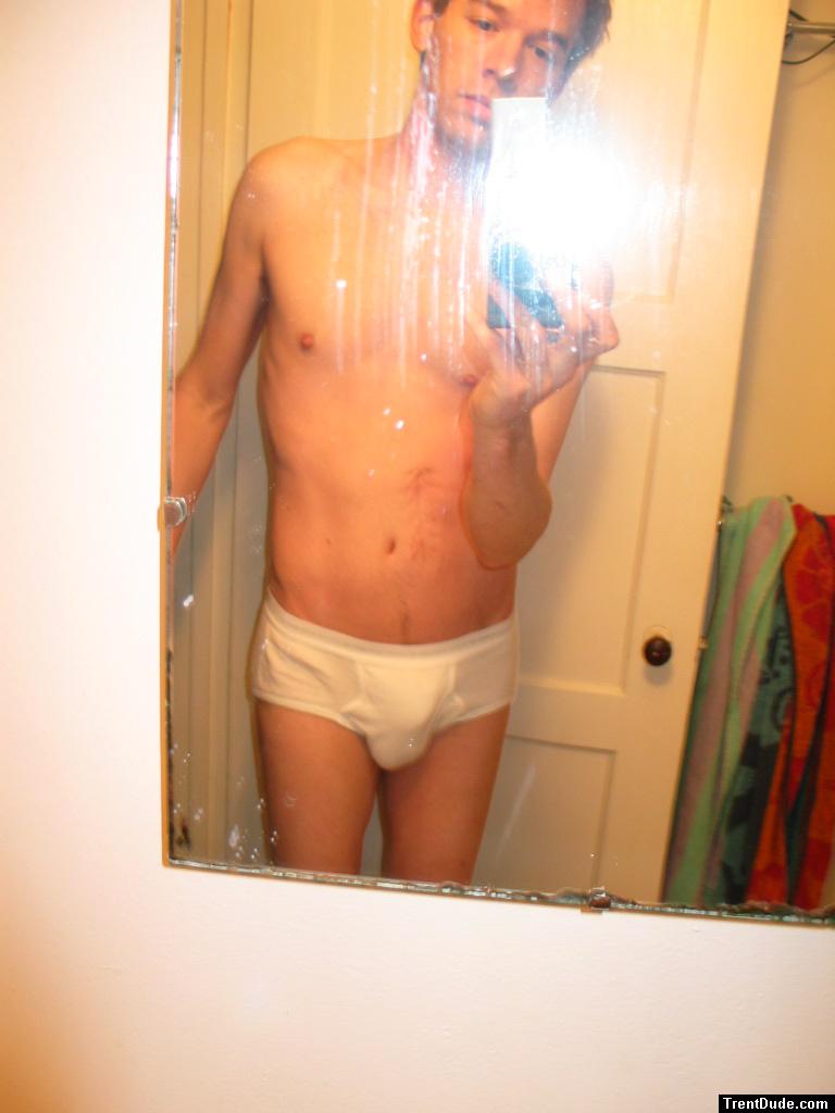Tightey whitey in mirror!