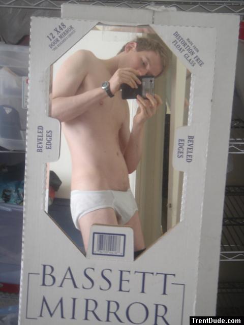 Mirror for sale.  Person inside included.