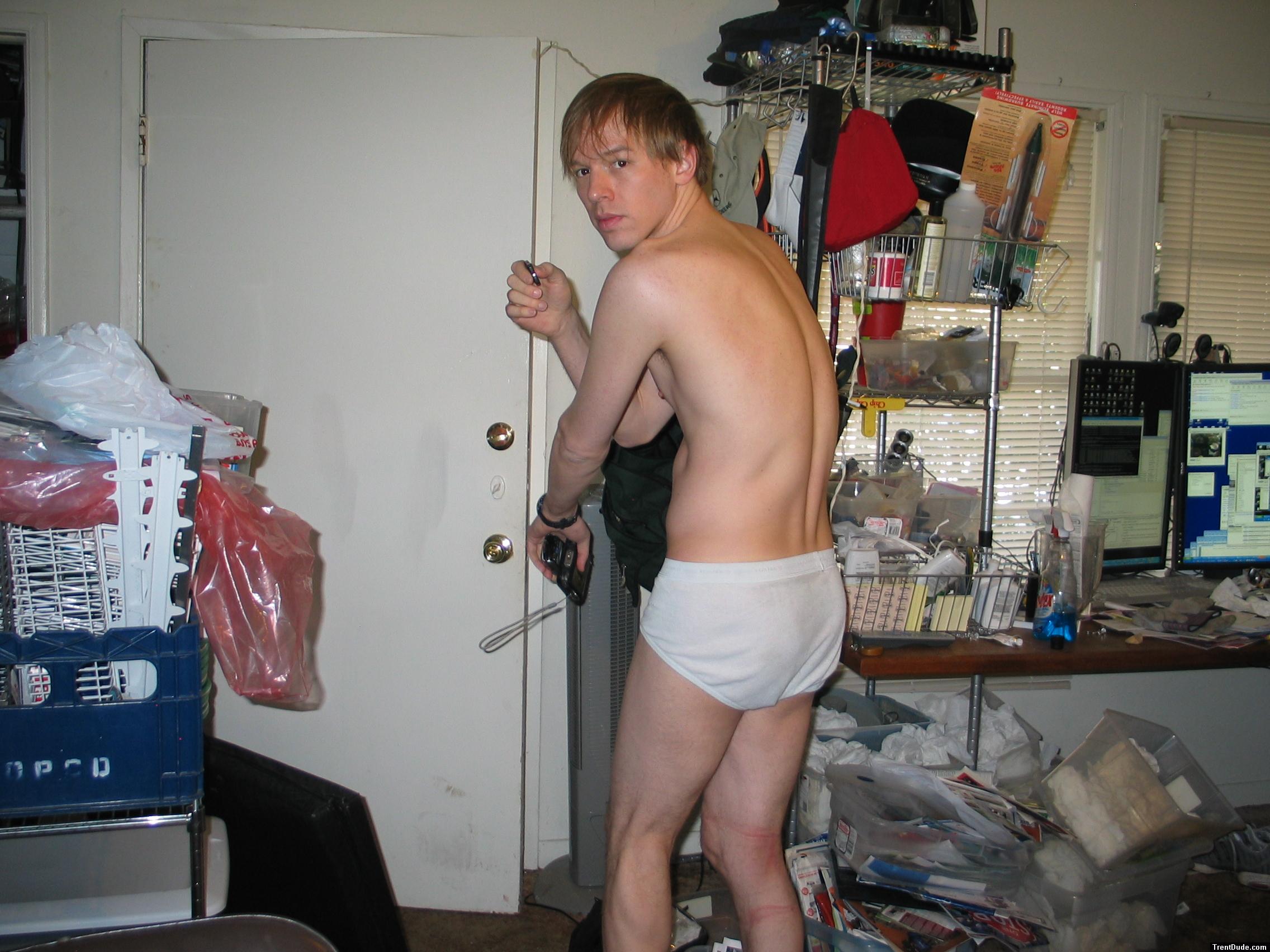 At home in white hanes (butt)