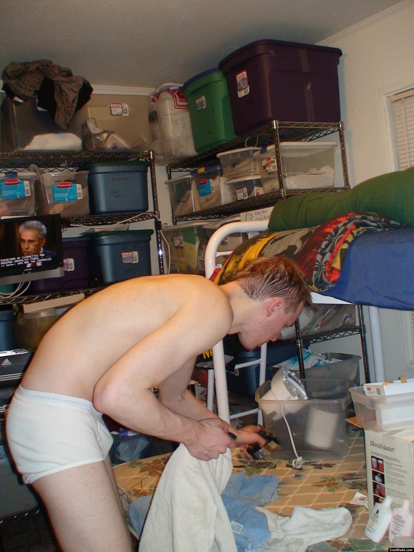 Hanes Underwear in the bedroom after a shower