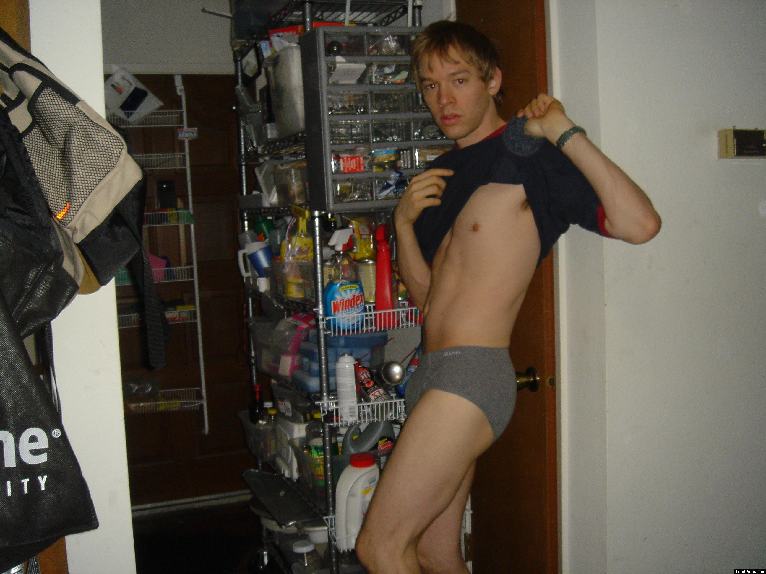 Grey Hanes, Blue Tshirt