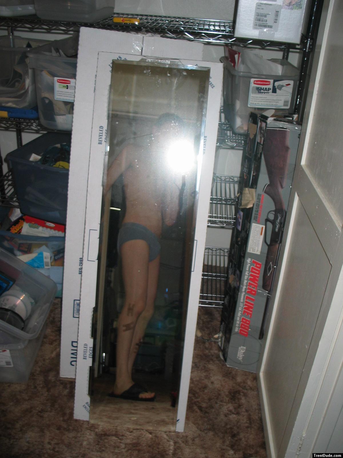 Grey hanes Underwear with bandaids on leg