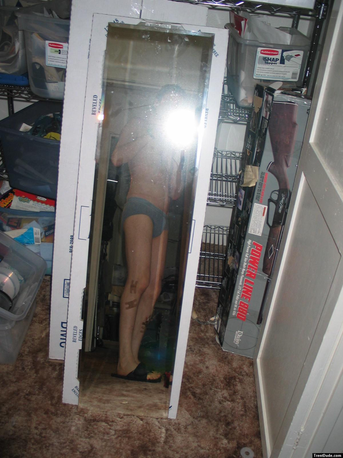 Grey hanes Underwear with bandaids on leg