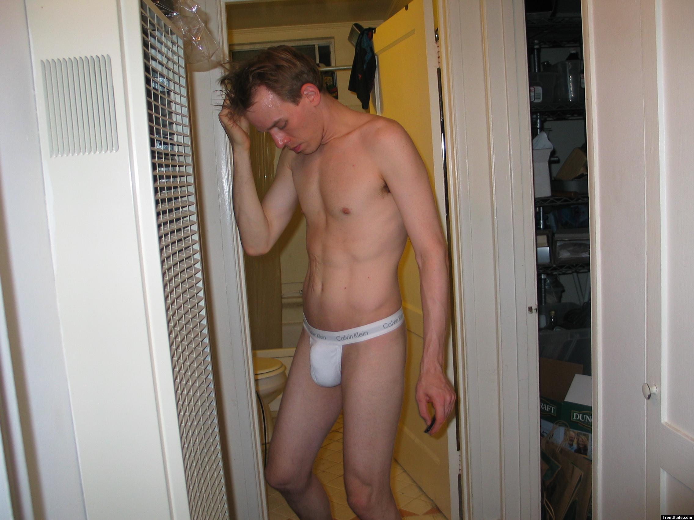 Checking out his new thong