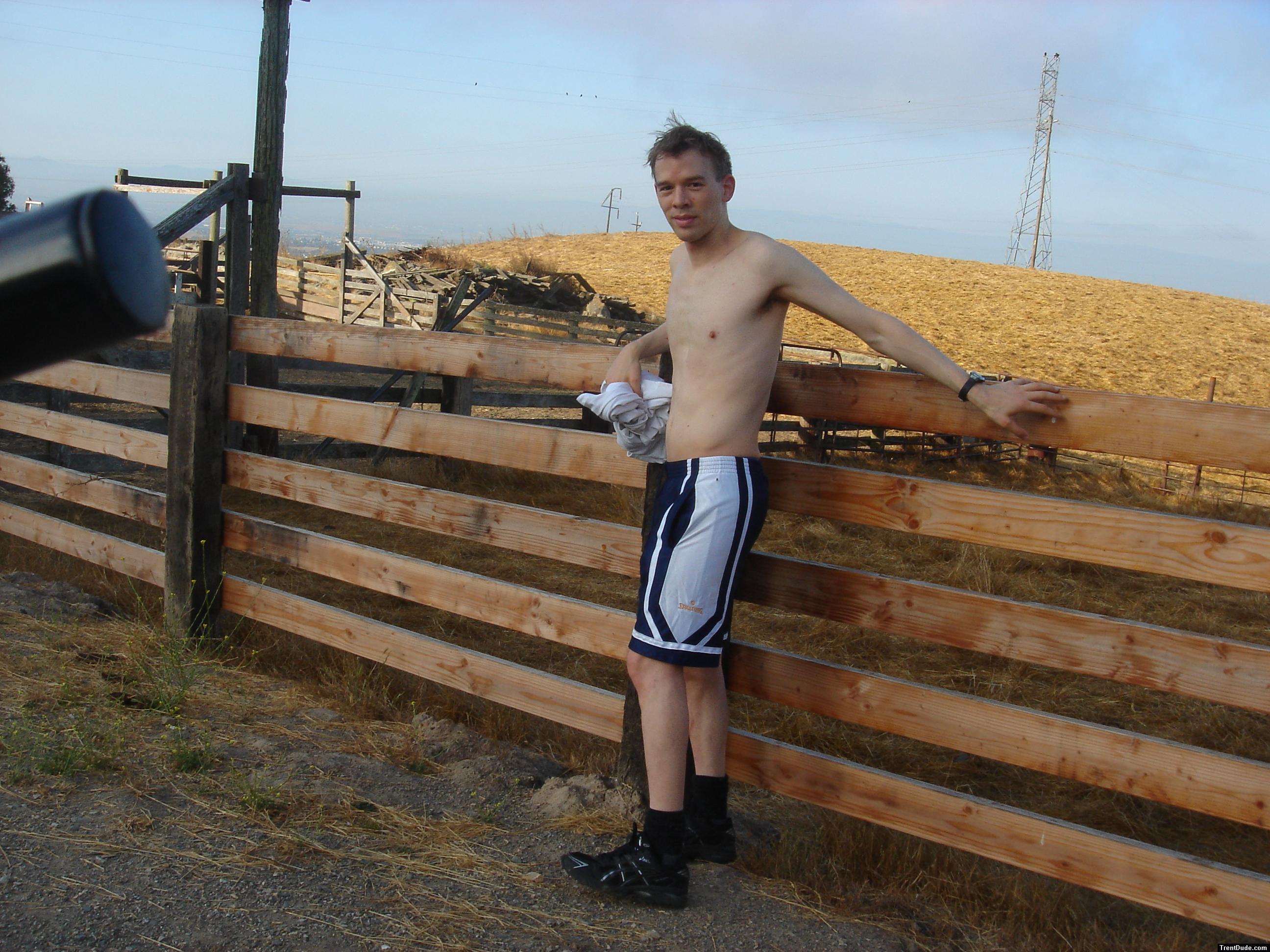 Shirtless on the ranch!! - back