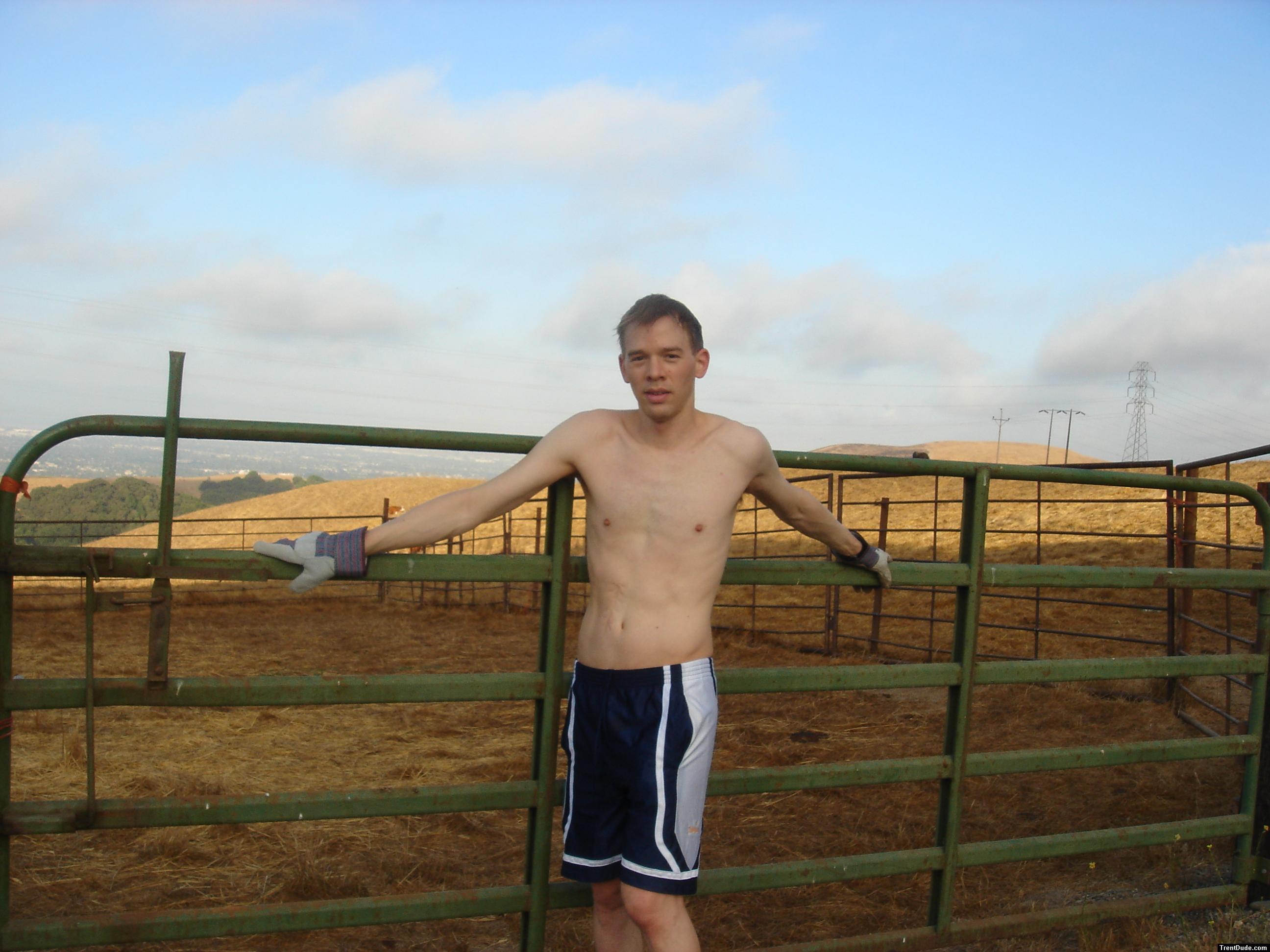 Abs from working on the farm