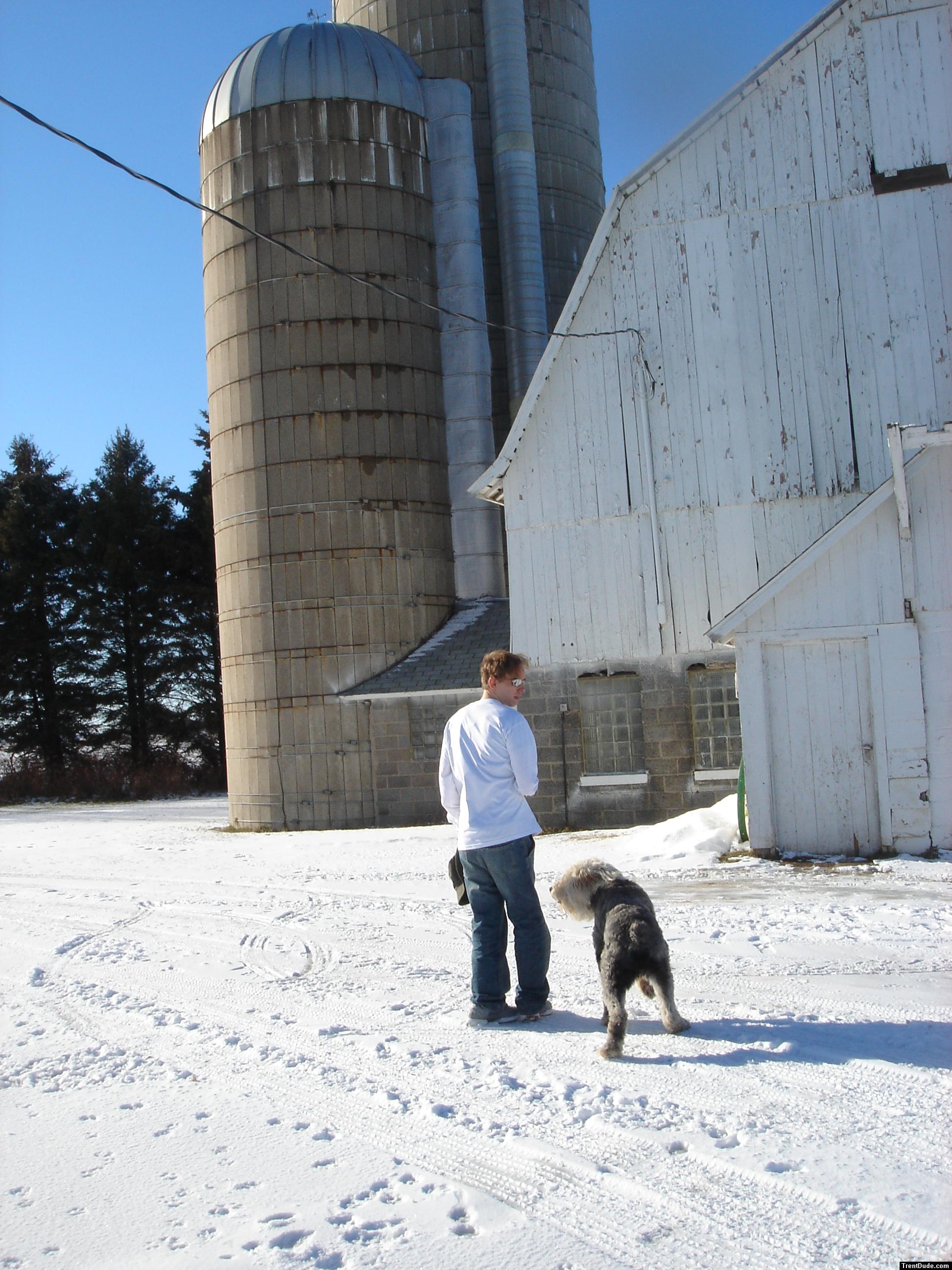 Trent on a farm in Wisconsin