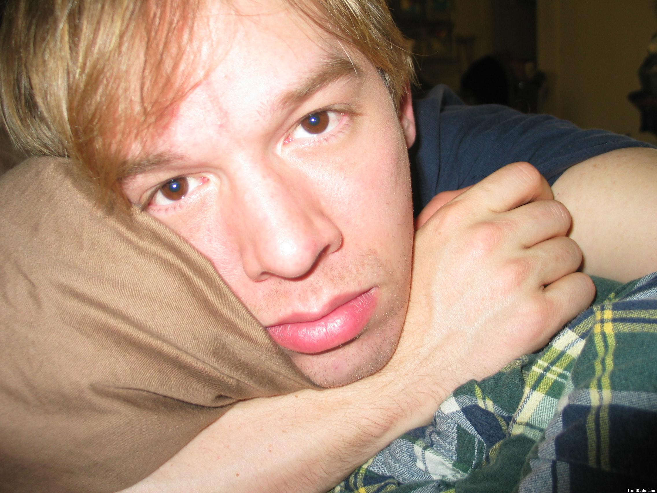 Face in bed closeup