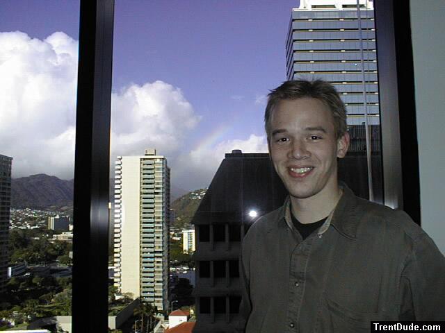 Office buildings and a rainbow (Honolulu, Hawaii)