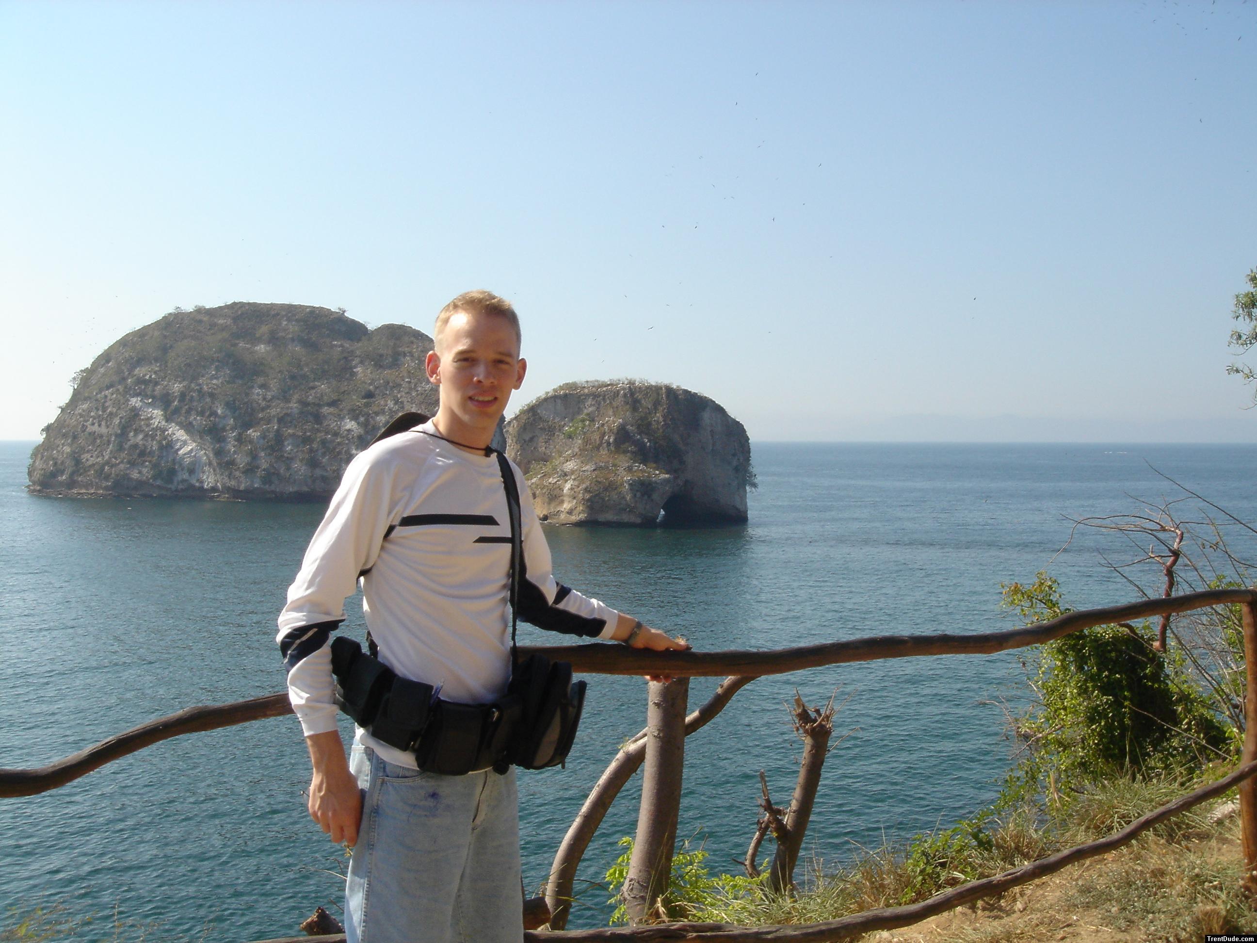 Trent at Parque nacional marino Arcos de Vallarta, Mexico.  Wearing camera belt