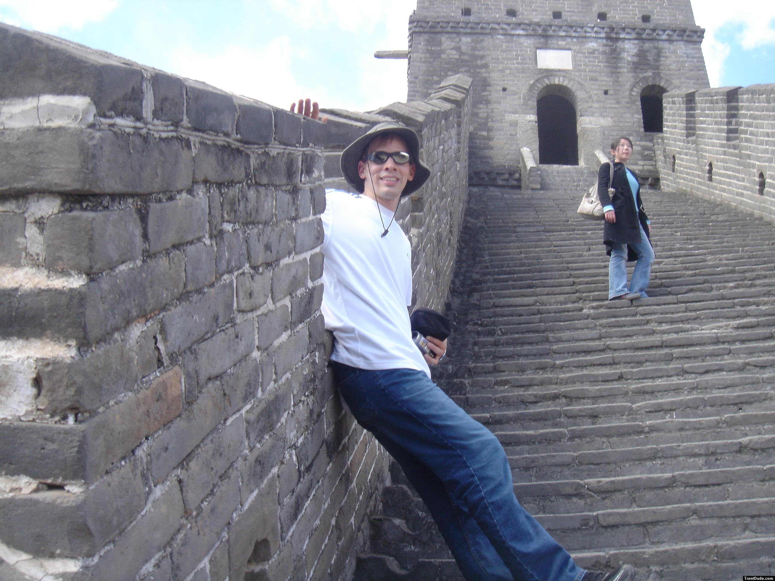 Trent resting at great wall - China!