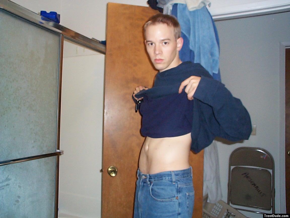 Cooling off on a hot day.  Blue Levis jeans