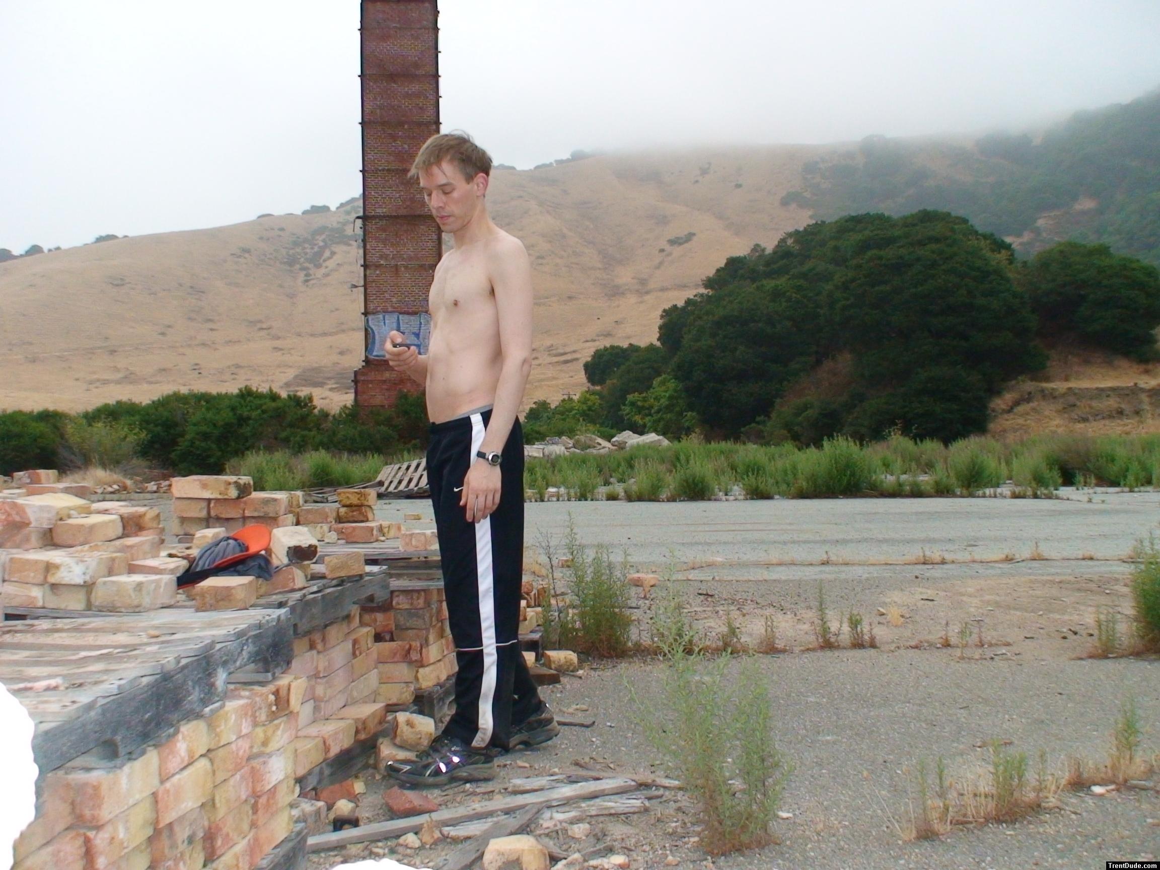 Brickyard photoshoot.   Nike track pants (for sale)