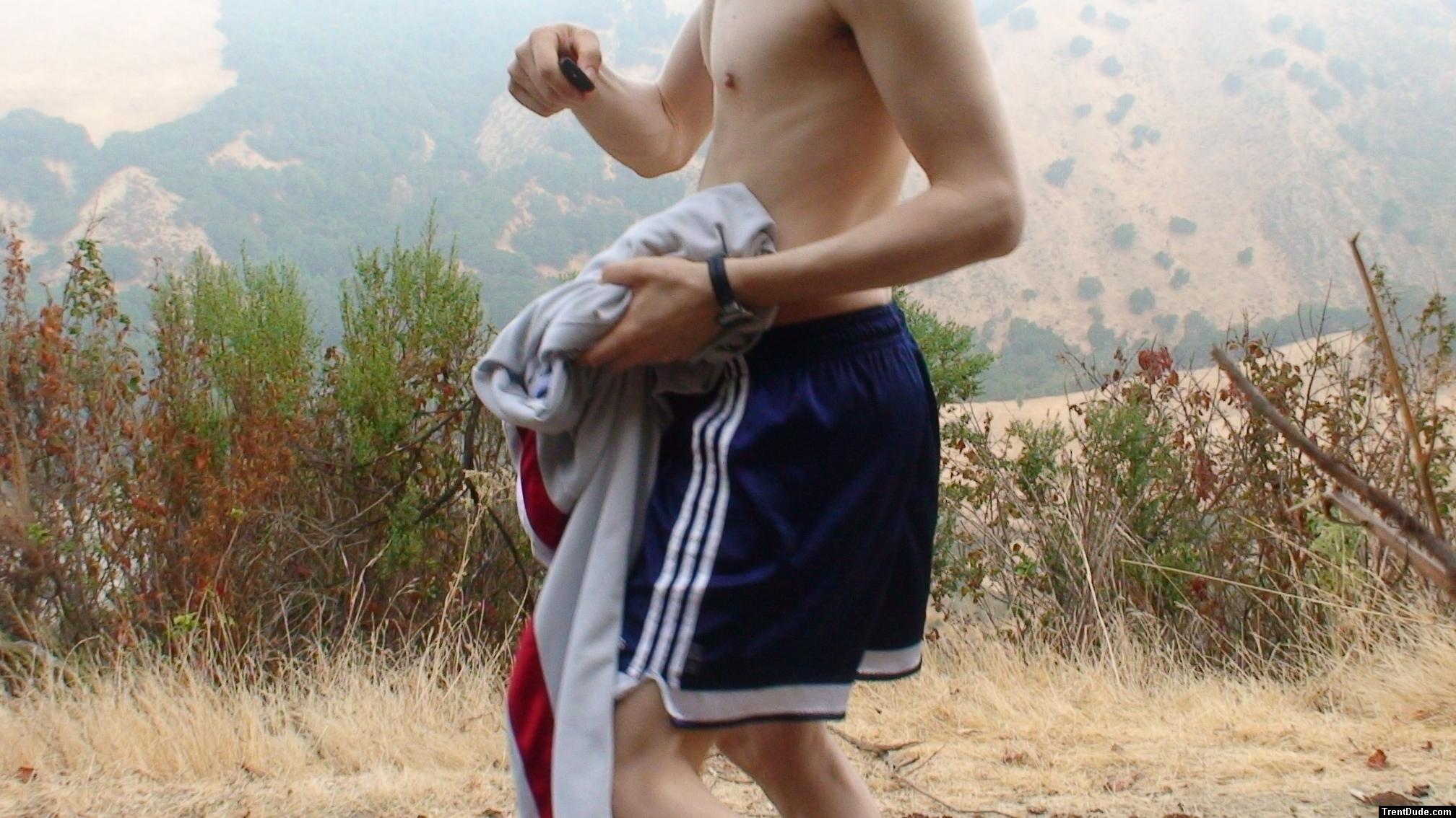 Blue addias shorts, End photoshoot 23