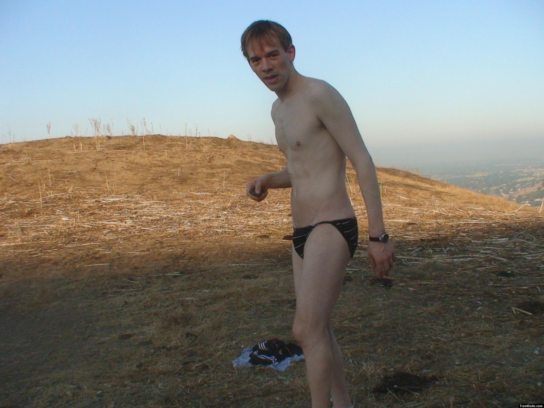 Closeup in black string bikini