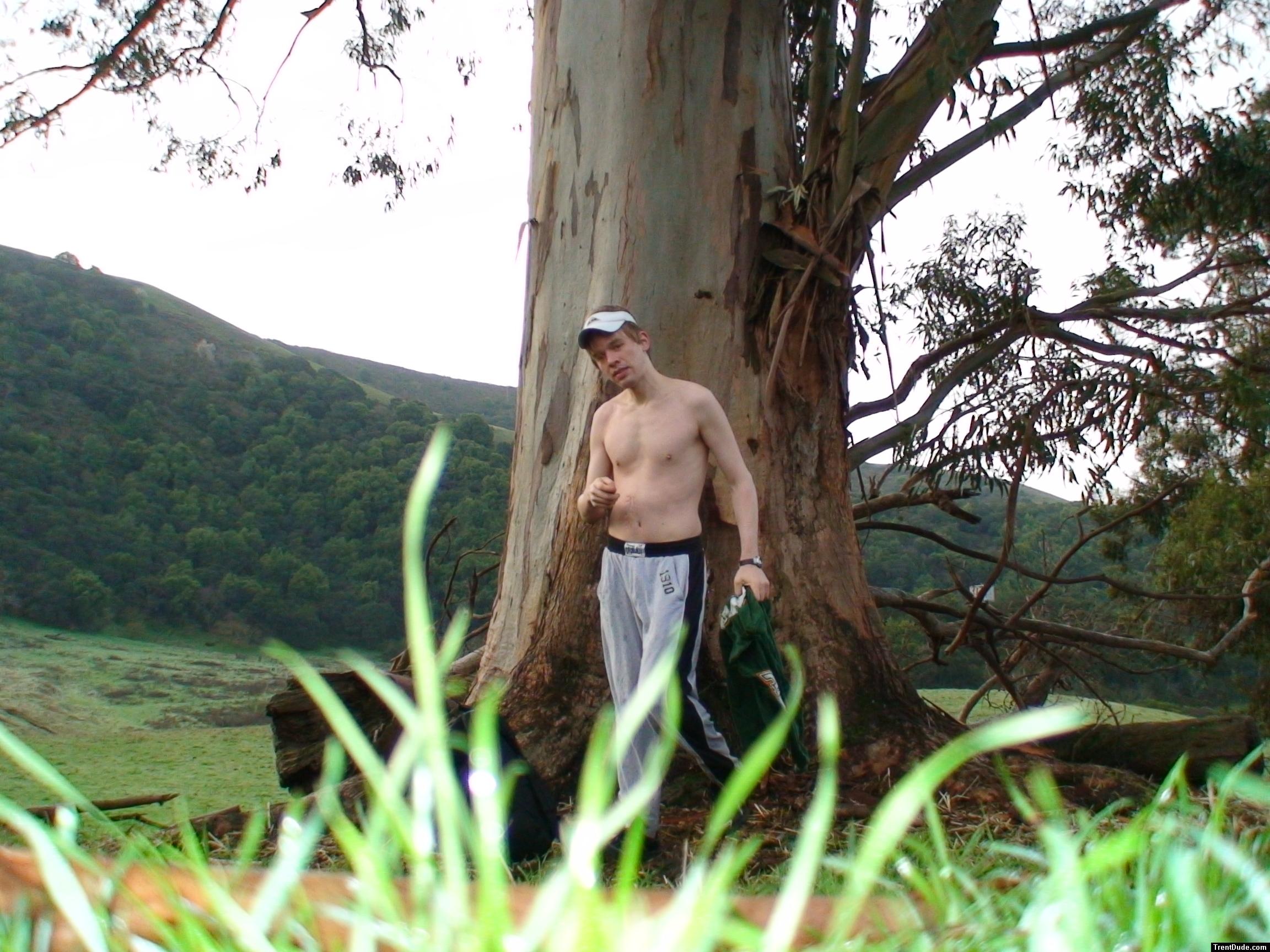 Shirtless by a