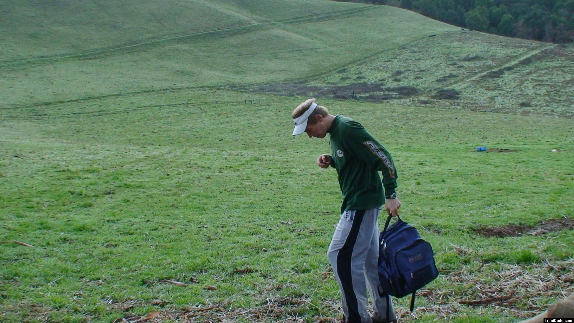 hiding the evidence End of Cow field photo shoot