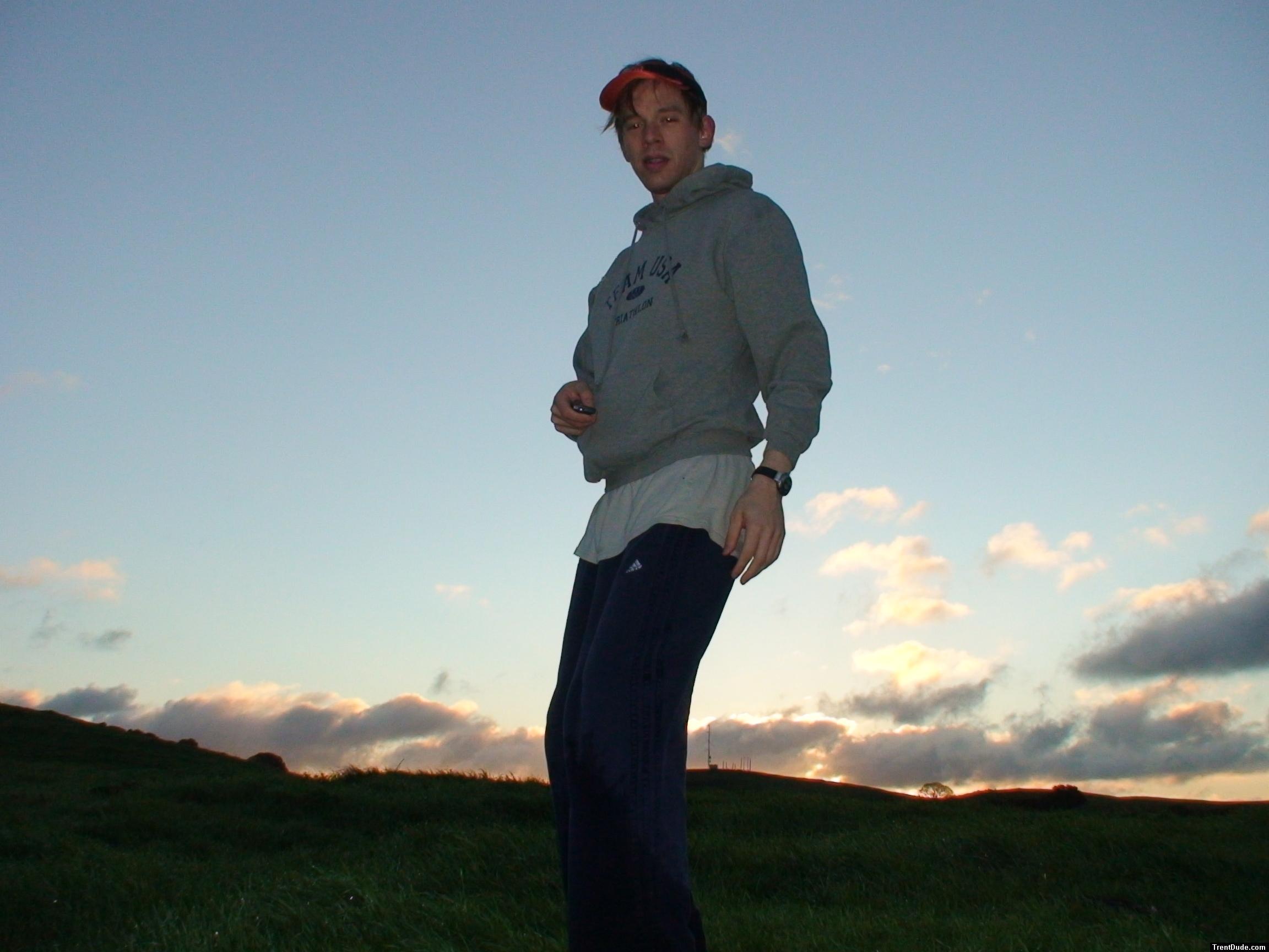 Outside at sunrise in Team USA Sweat shirt