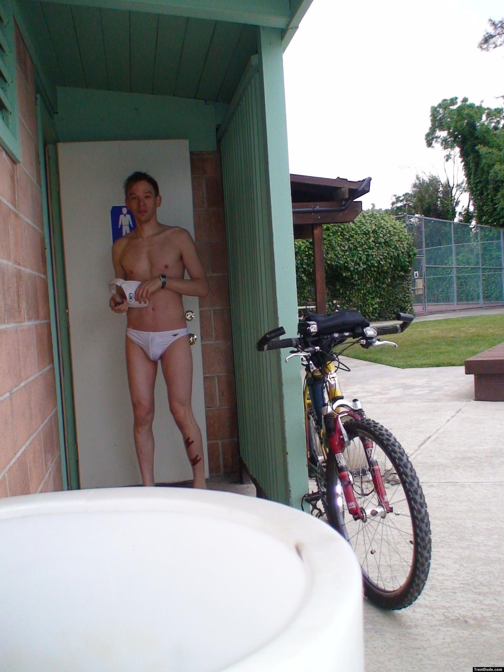 Wonder who is wearing the nicest Speedo in this locker room?