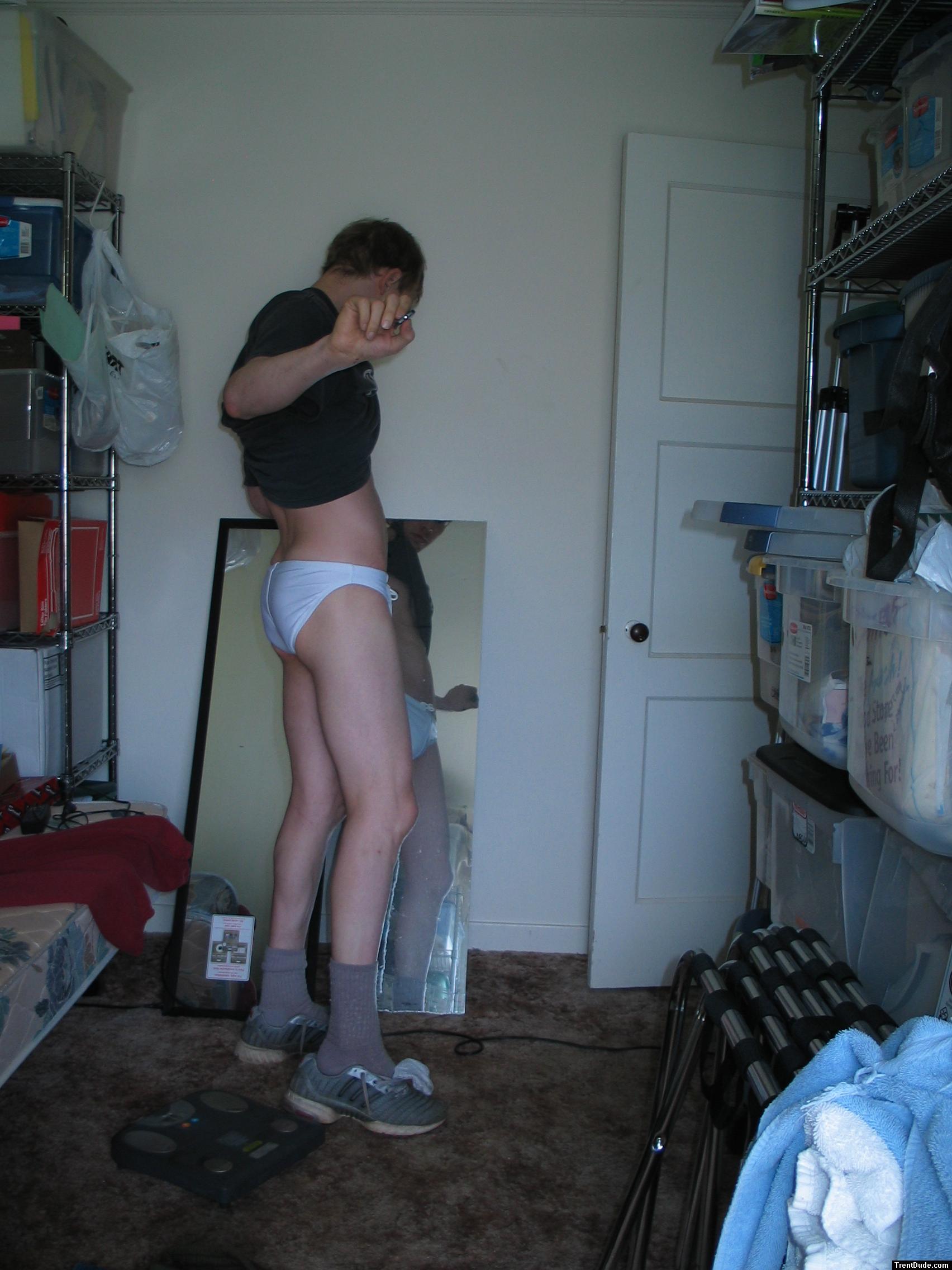 Maybe he should loose some weight (white Speedo)