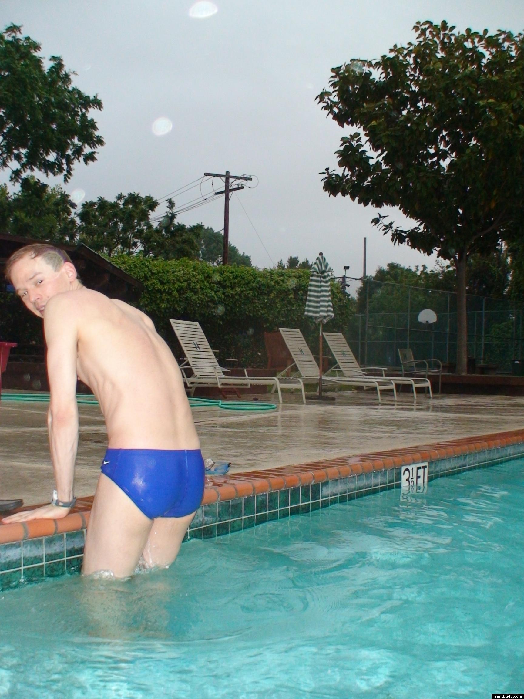Blue Nike speedo (butt)