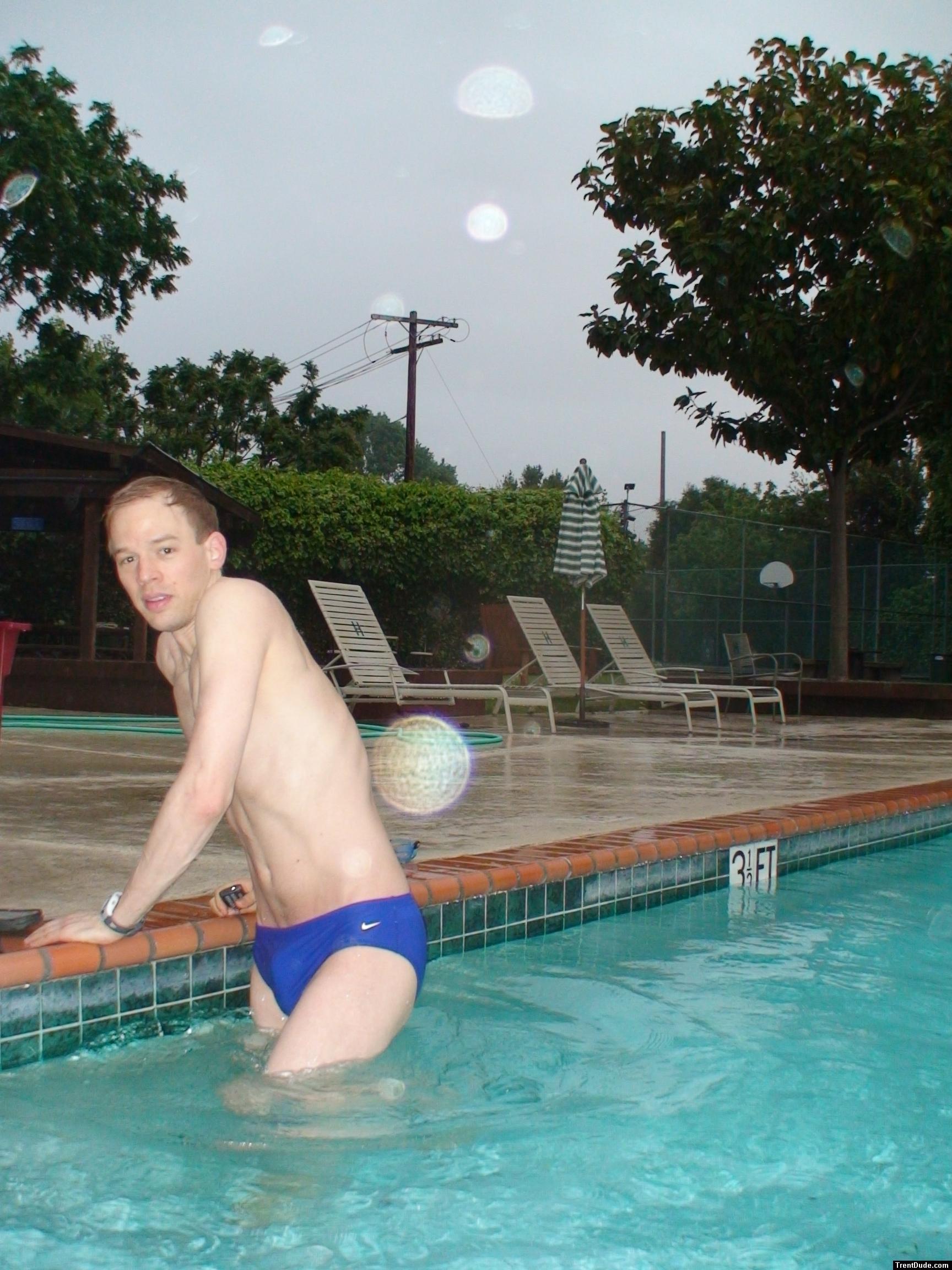 Brr, its cold (blue nike speedo)!