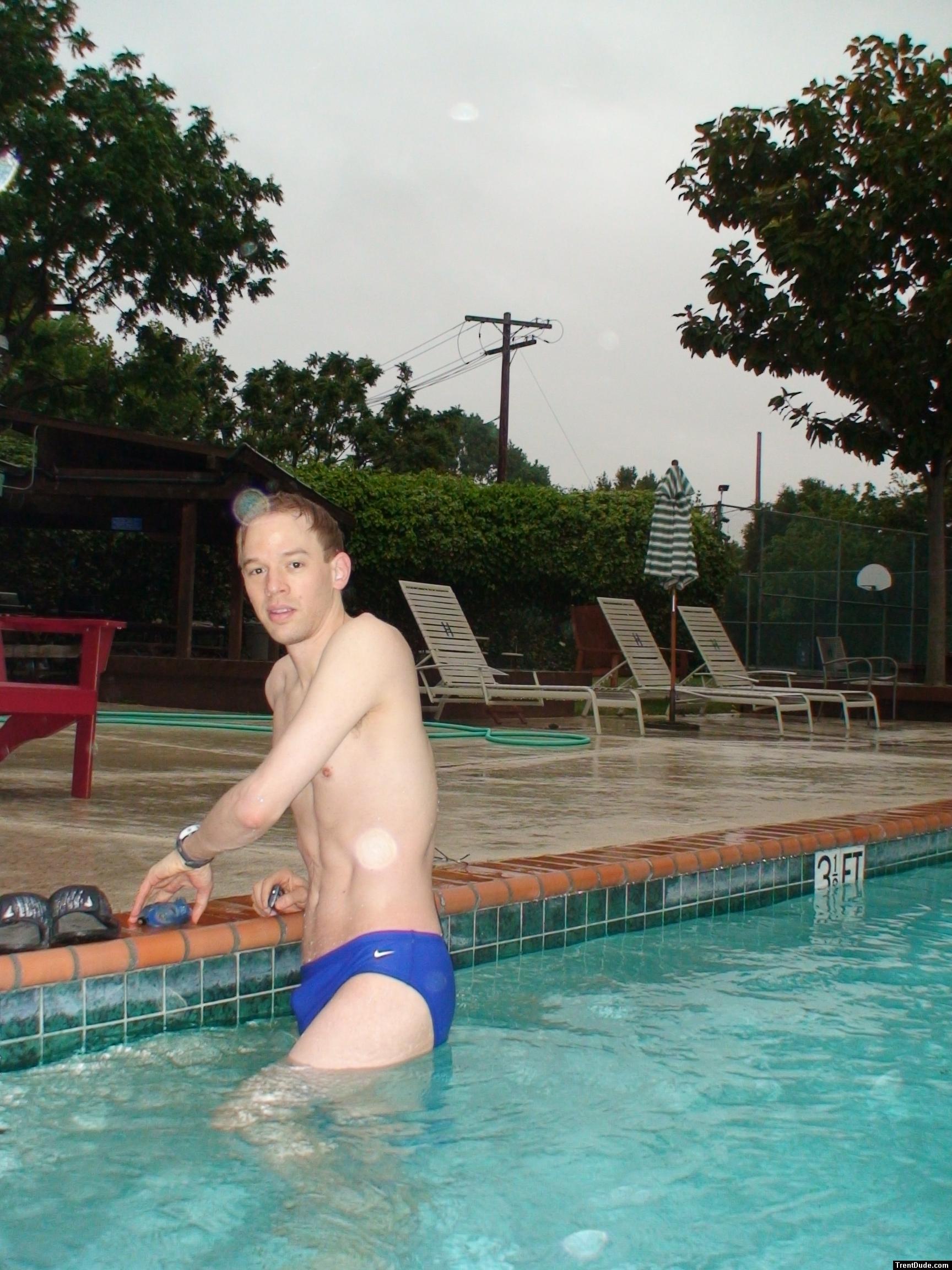 In the pool - Blue Nike speedos (for sale)