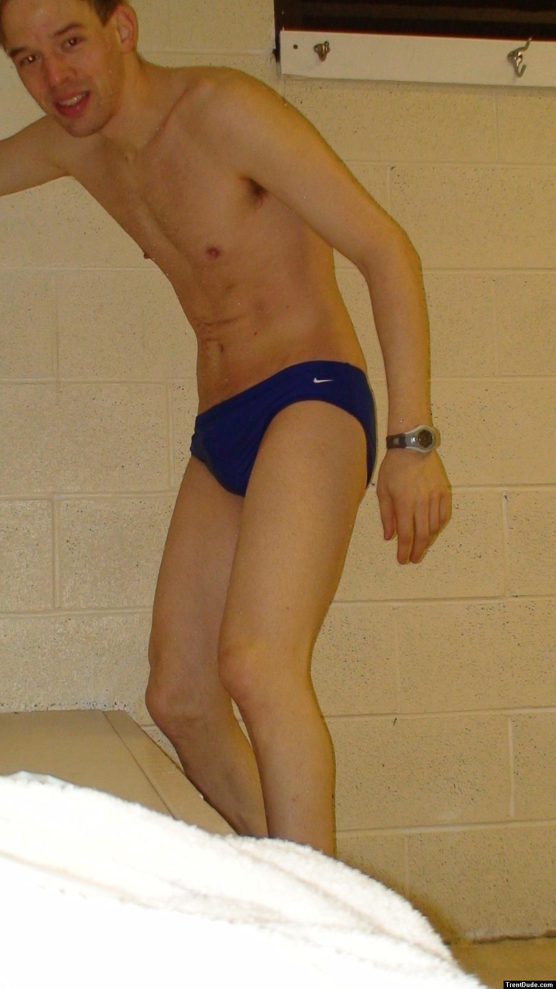 Locker room - blue Nike speedos