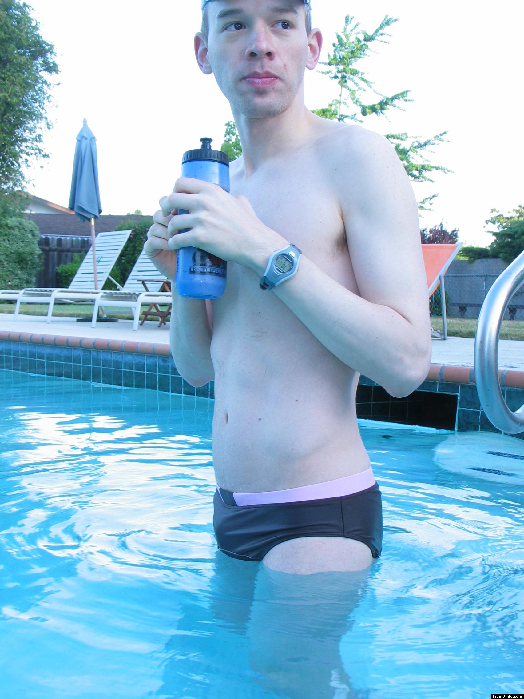 Looking to see if anyone noticed his new swim suit?