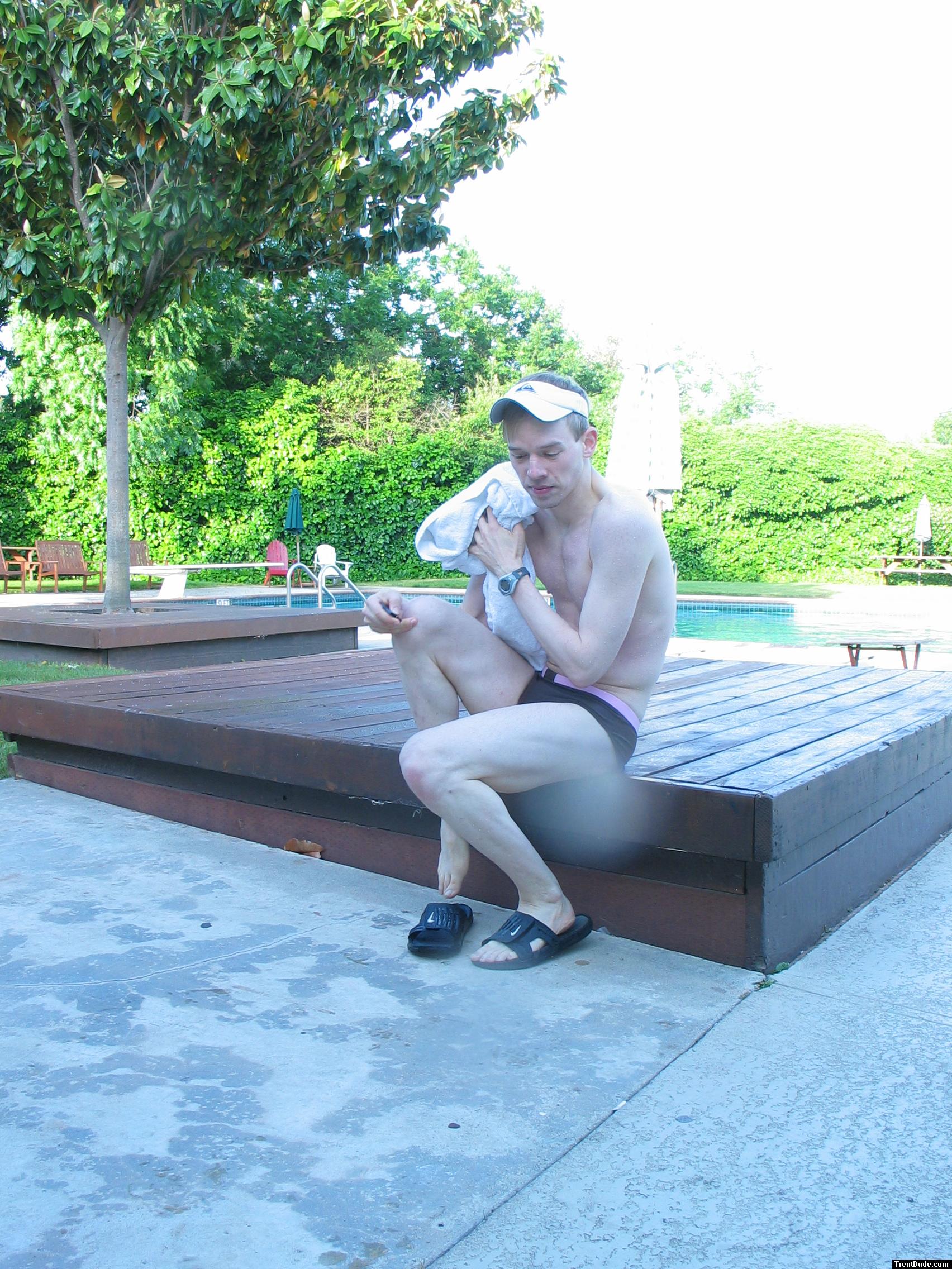 Relaxing after a swim